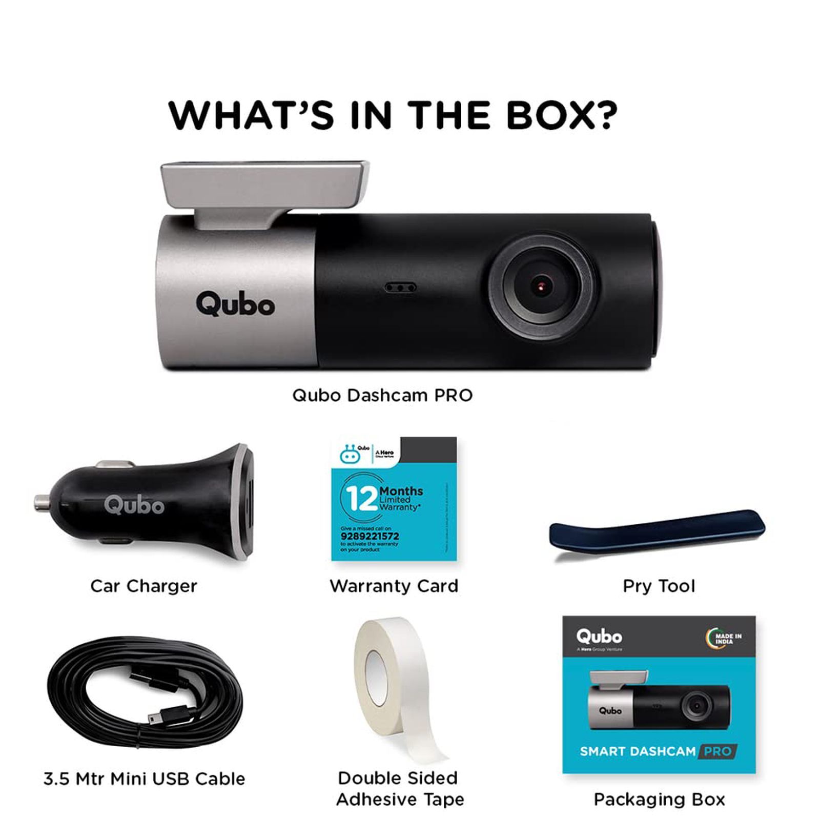 Qubo Smart Dashcam Pro Full HD and 2MP Action Camera with Wide Dynamic Range (Black) Qubo Smart Dashcam Pro Full HD and 2MP Action Camera with Wide Dynamic Range (Black)_4
