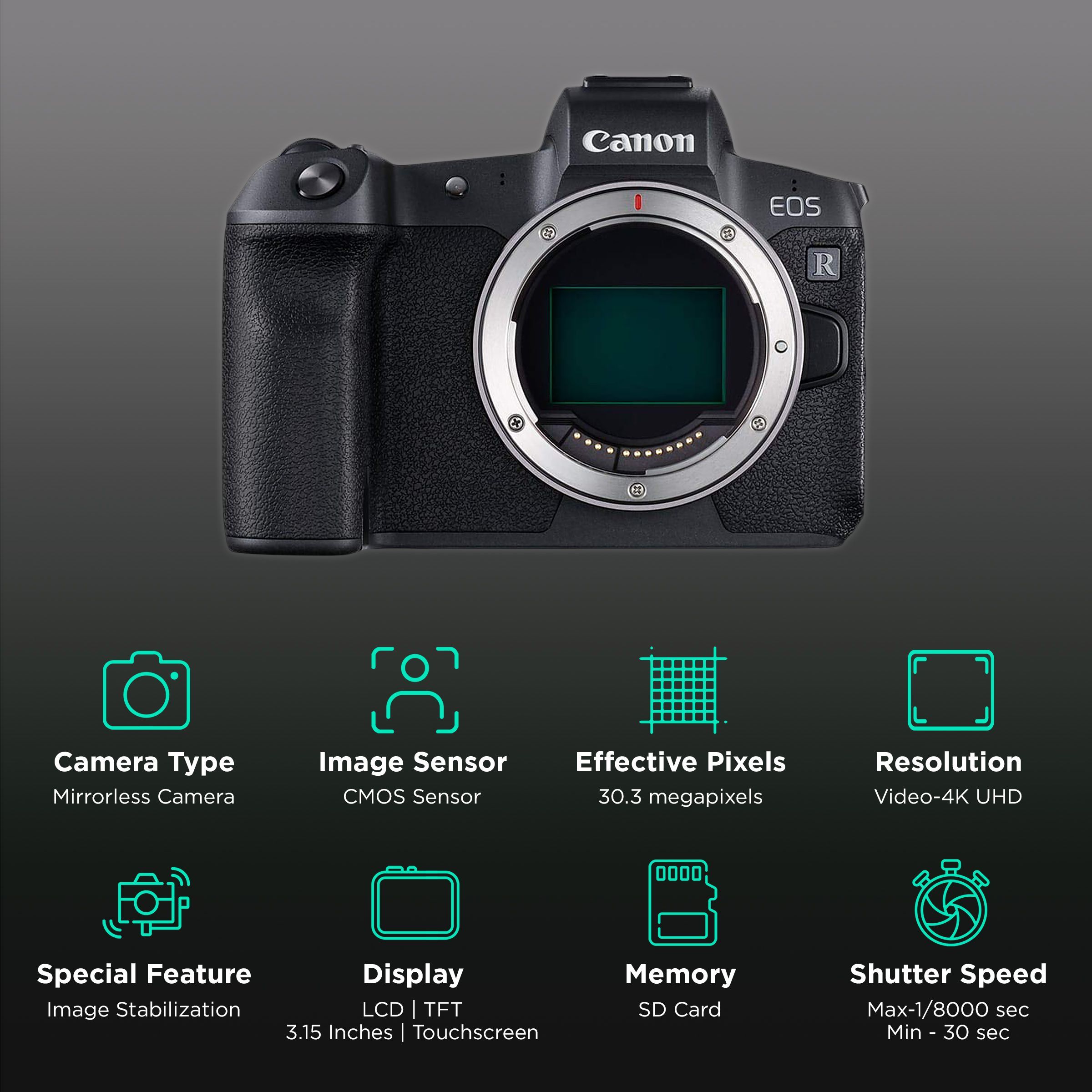 Canon EOS R 30.3MP Mirrorless Camera (Body Only, 36 x 24 mm Sensor, Vari-Angle Touch Screen LCD) Canon EOS R 30.3MP Mirrorless Camera (Body Only, 36 x 24 mm Sensor, Vari-Angle Touch Screen LCD)_2