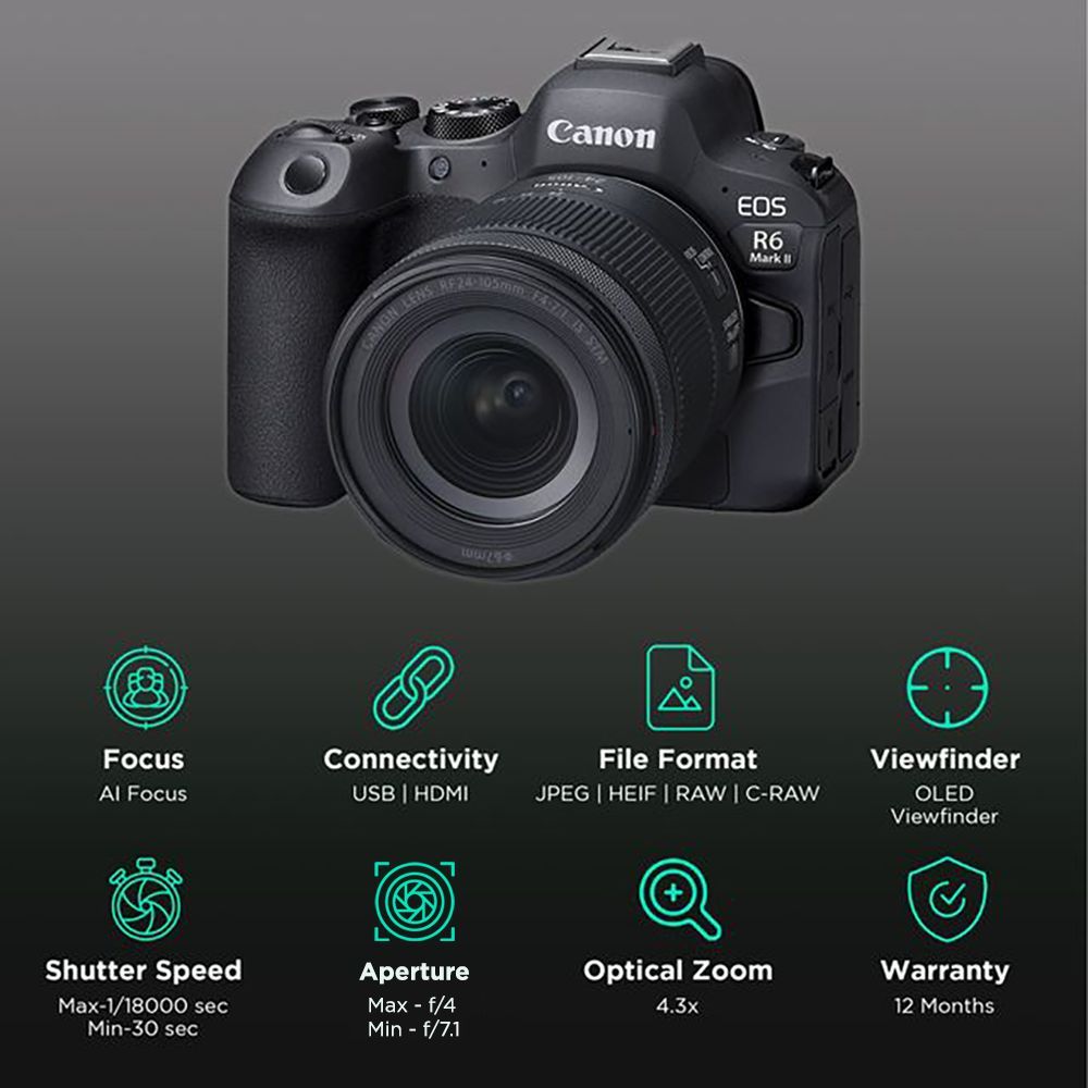 Canon EOS R6 Mark II 24.2MP DSLR Camera (24-105 mm Lens, CMOS Sensor, DIGIC X Processor)_3