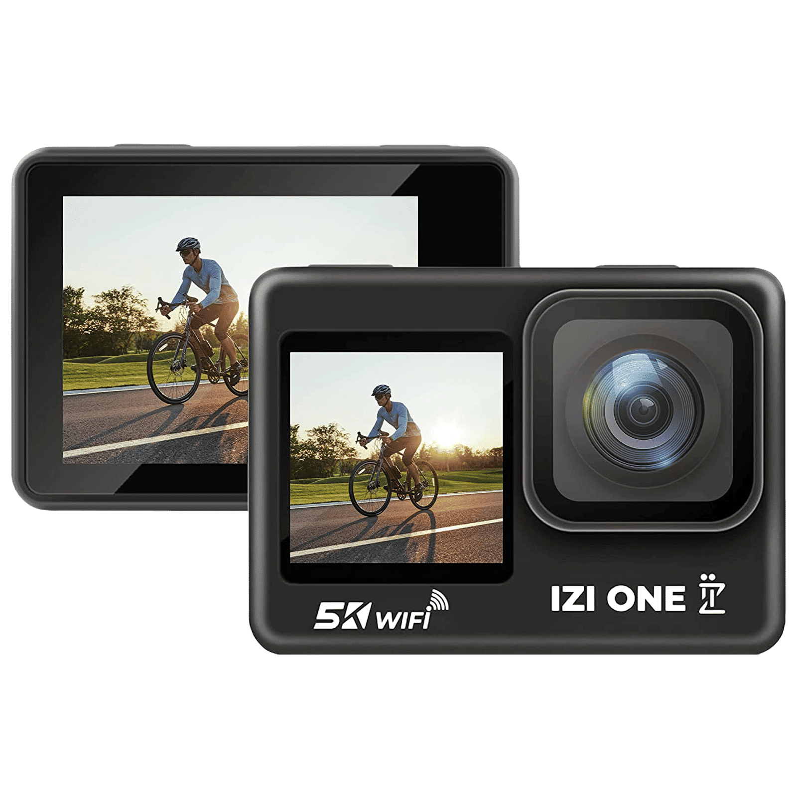 IZI ONE 5K and 48MP 30 FPS Waterproof Sports Action Camera with Dual Touch Screen (Black)_1