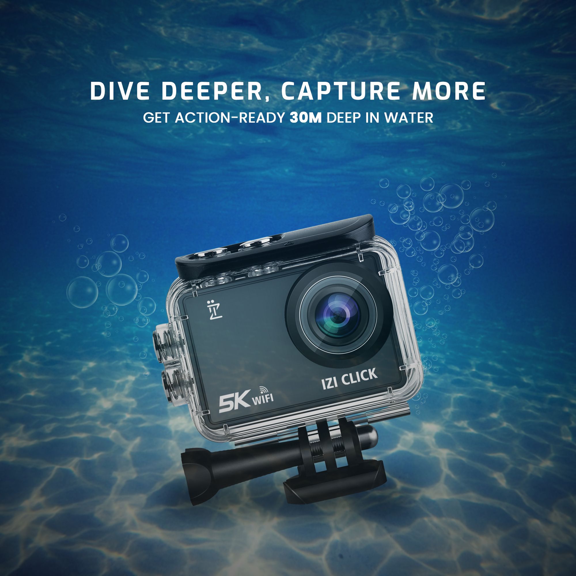 IZI CLICK 5K and 50MP 30 FPS Waterproof Sports Action Camera with EIS Stabilisation (Grey)_11