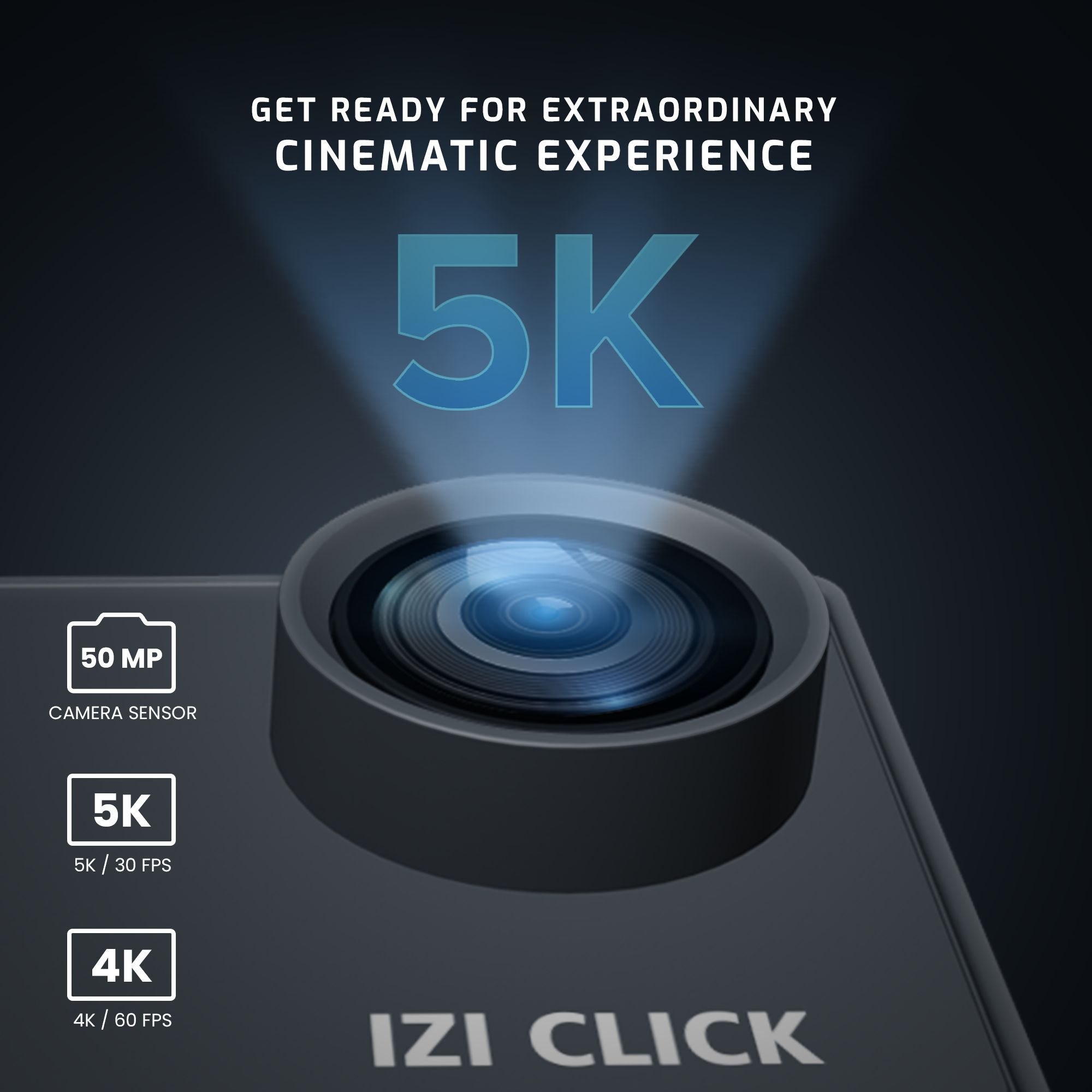 IZI CLICK 5K and 50MP 30 FPS Waterproof Sports Action Camera with EIS Stabilisation (Grey)_13