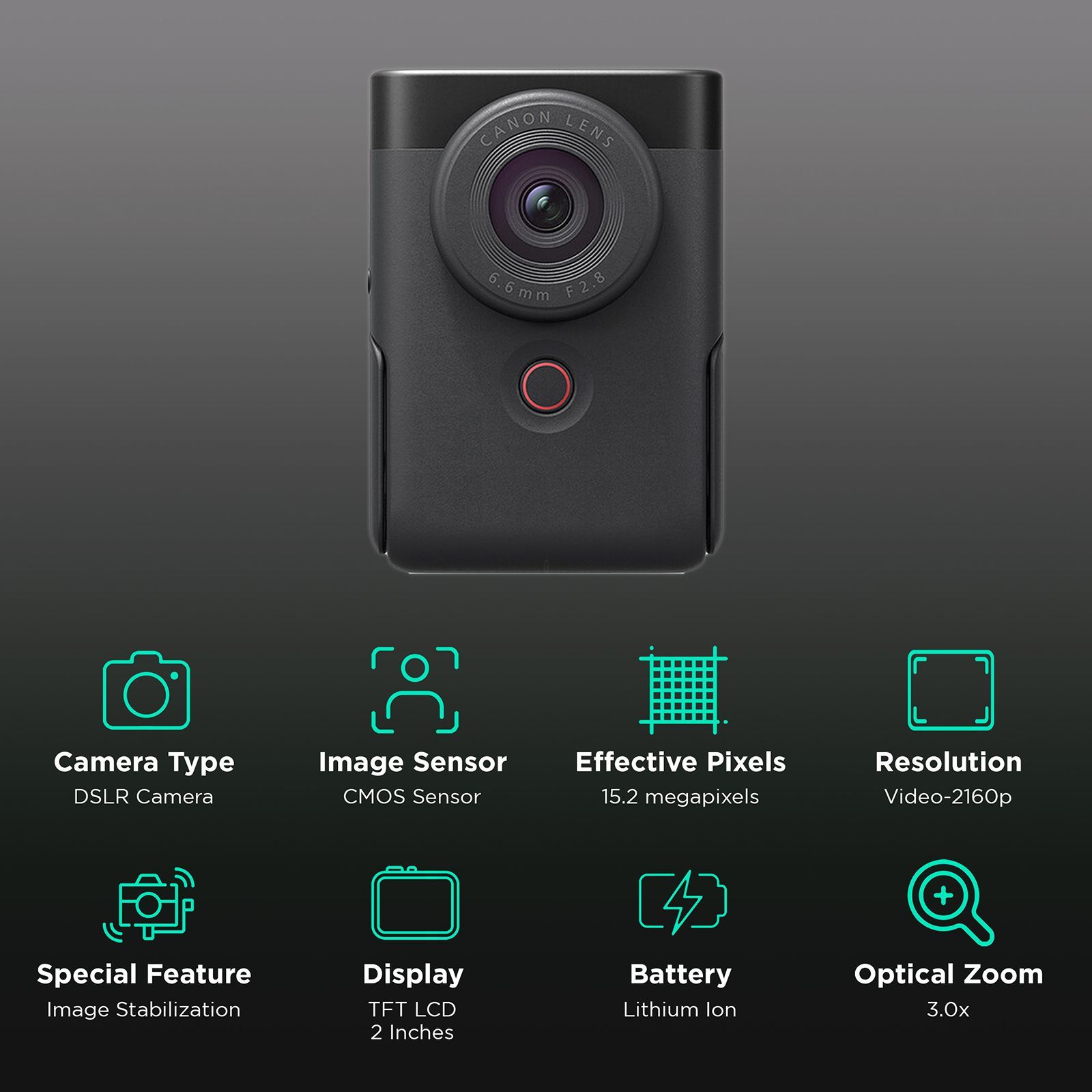 Canon PowerShot V10 15.2MP DSLR Camera (19 mm Lens, 25.4mm Sensor, Movie Digital IS) Canon PowerShot V10 15.2MP DSLR Camera (19 mm Lens, 25.4mm Sensor, Movie Digital IS)_2