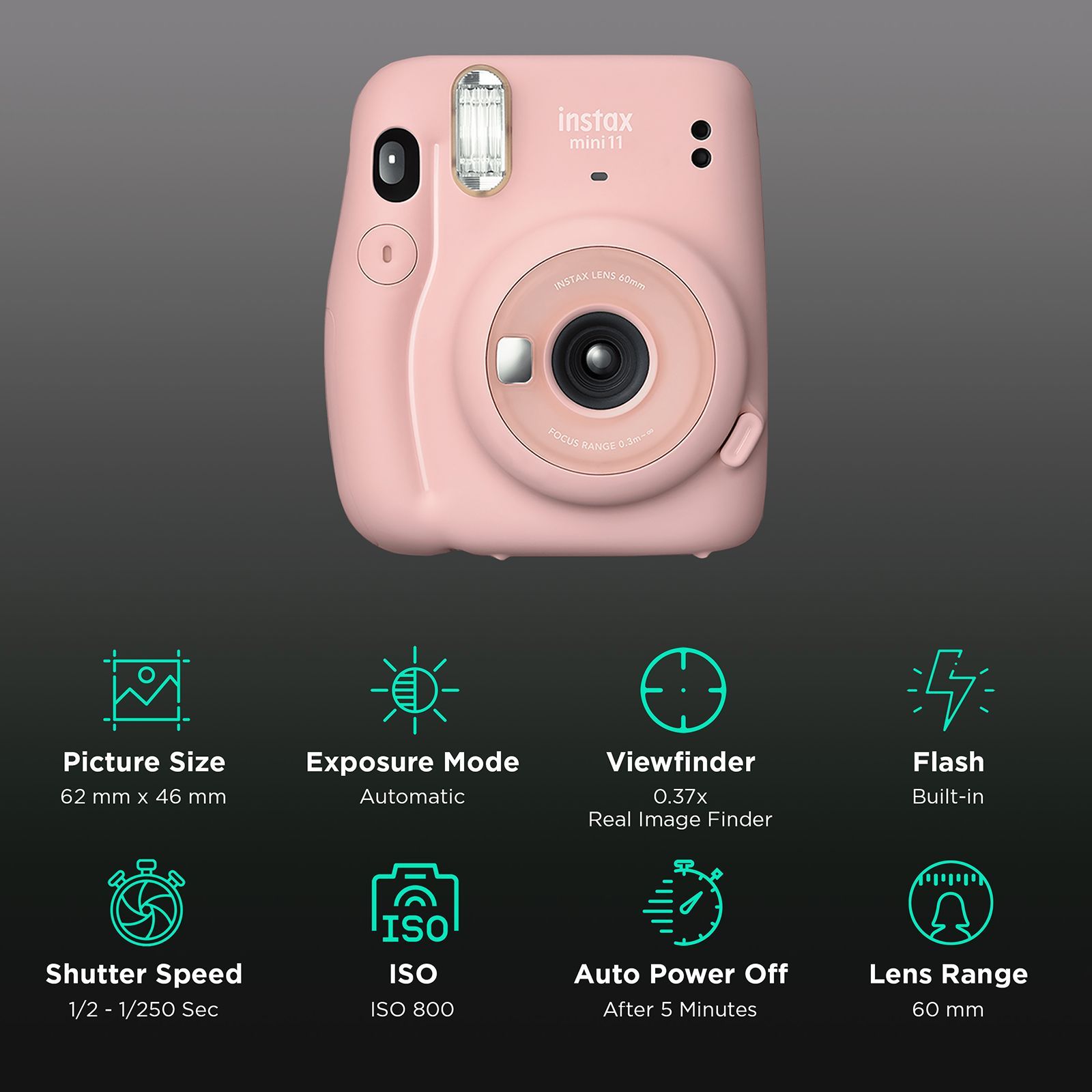 FUJIFILM Instax Mini 11 Instant Camera (Blush Pink)_2