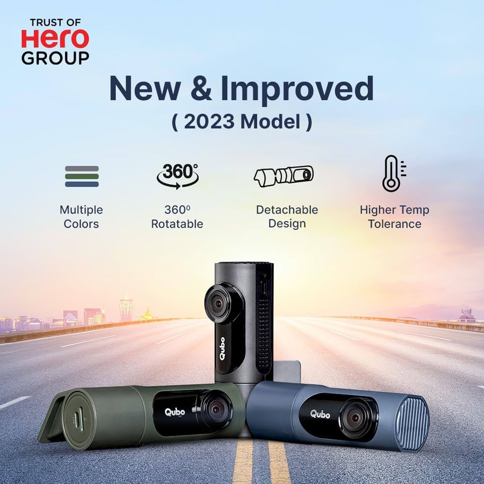 Qubo Dashcam Pro X Full HD and 2MP 30 FPS Action Camera with 360 Rotatable Design (Alpine Green)_4