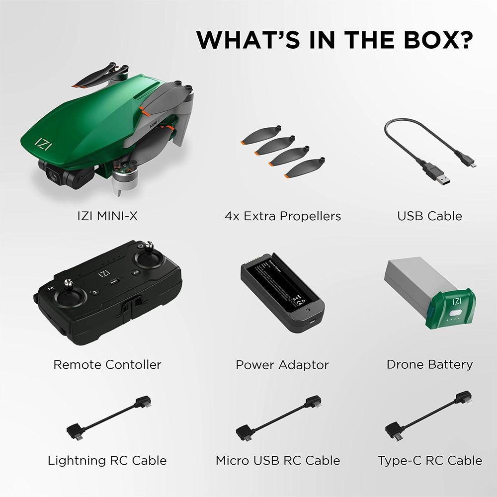 IZI Mini X Drone (3 Axis Stabilized Gimbal, Dark Green)_12