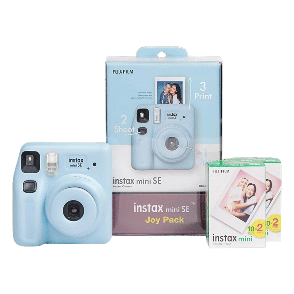 FUJIFILM Instax Mini SE Joy Pack Instant Camera with 40 Shots (Blue) FUJIFILM Instax Mini SE Joy Pack Instant Camera with 40 Shots (Blue)_1