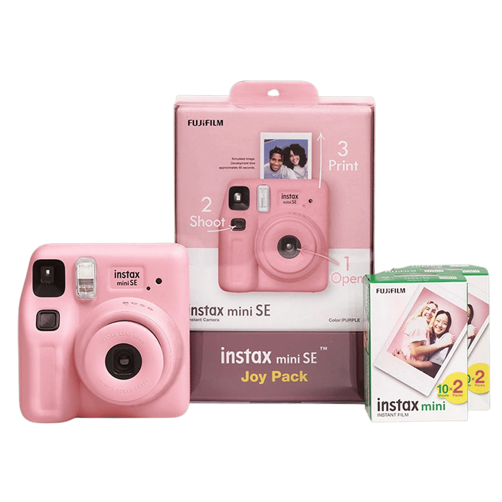 FUJIFILM Instax Mini SE Joy Pack Instant Camera with 40 Shots (Pink) FUJIFILM Instax Mini SE Joy Pack Instant Camera with 40 Shots (Pink)_1