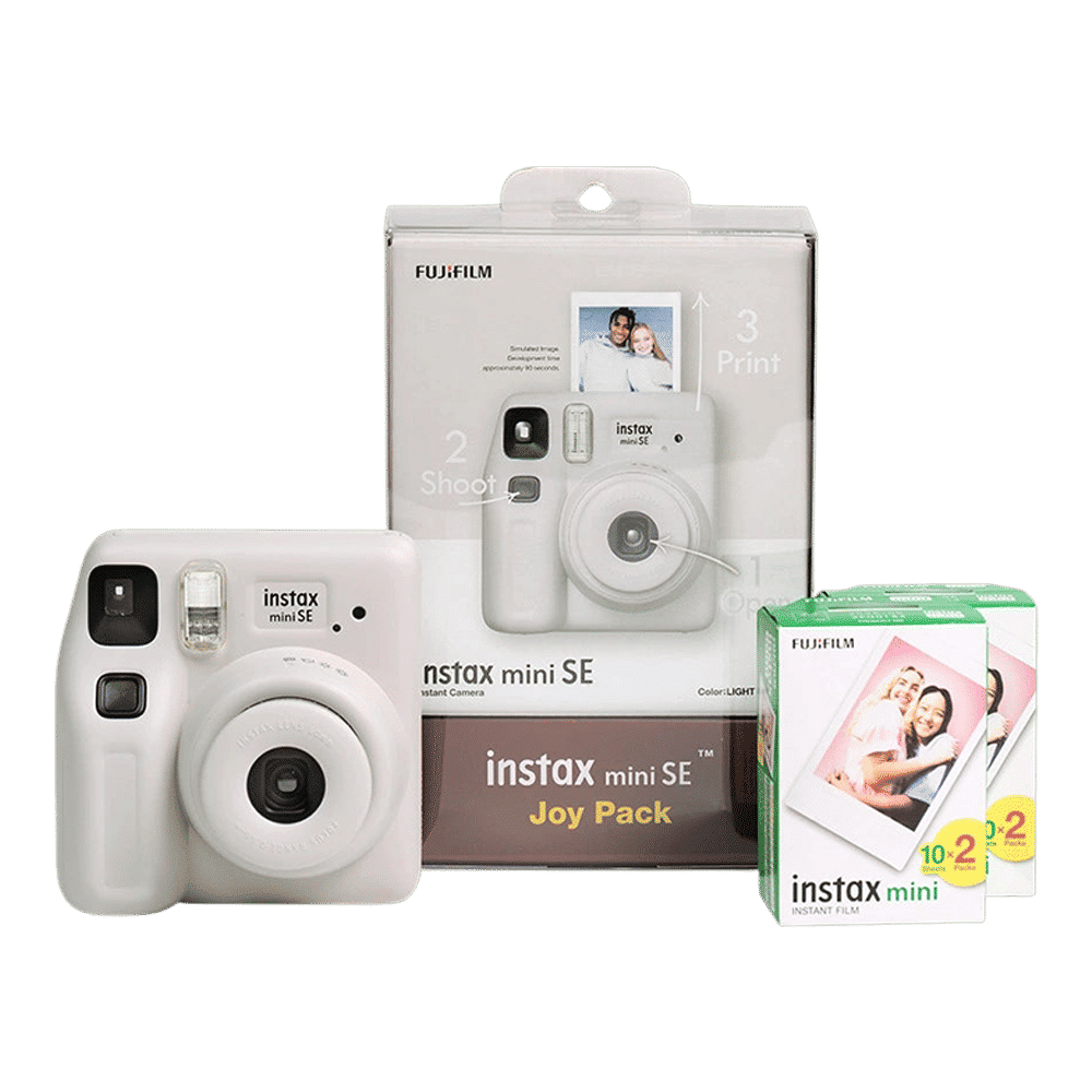 FUJIFILM Instax Mini SE Joy Pack Instant Camera with 40 Shots (Gray)_1