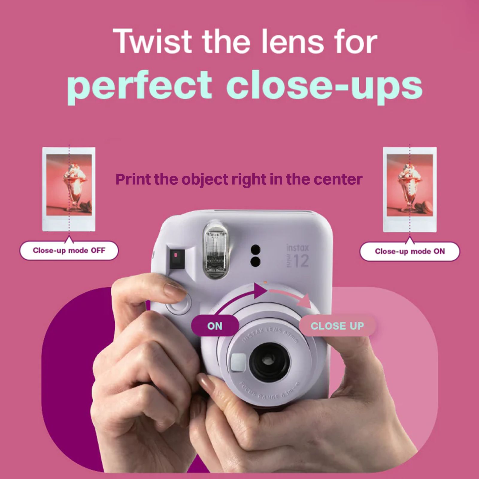 FUJIFILM Instax Mini 12 Moments Box Instant Camera with 20 Shots (Blossom Pink)_4