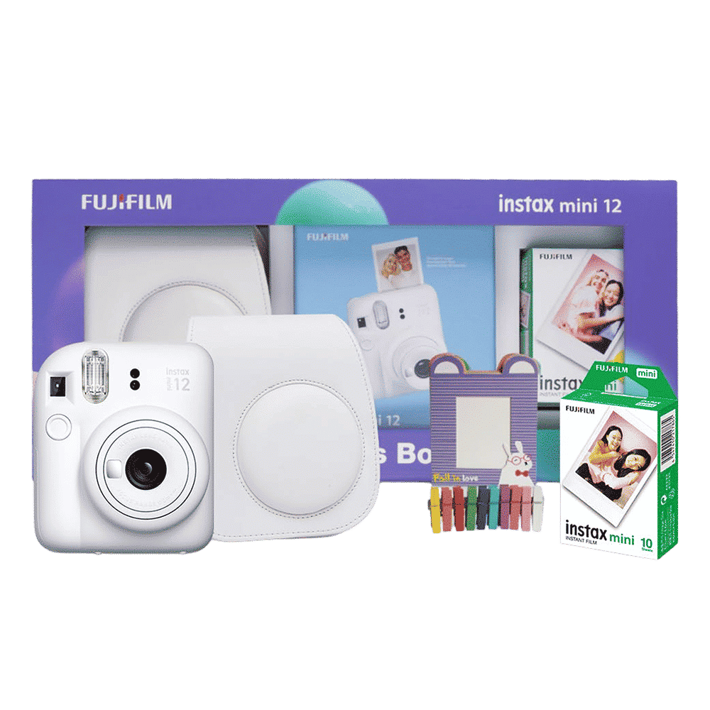 FUJIFILM Instax Mini 12 Moments Box Instant Camera with 20 Shots (Clay White) FUJIFILM Instax Mini 12 Moments Box Instant Camera with 20 Shots (Clay White)_1