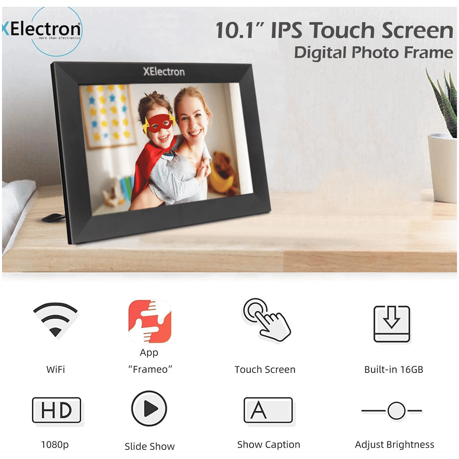 XElectron 25.65cm (10.1 Inches) Digital Photo Frame (Auto Orientation, DPF1004CL, Black)_2