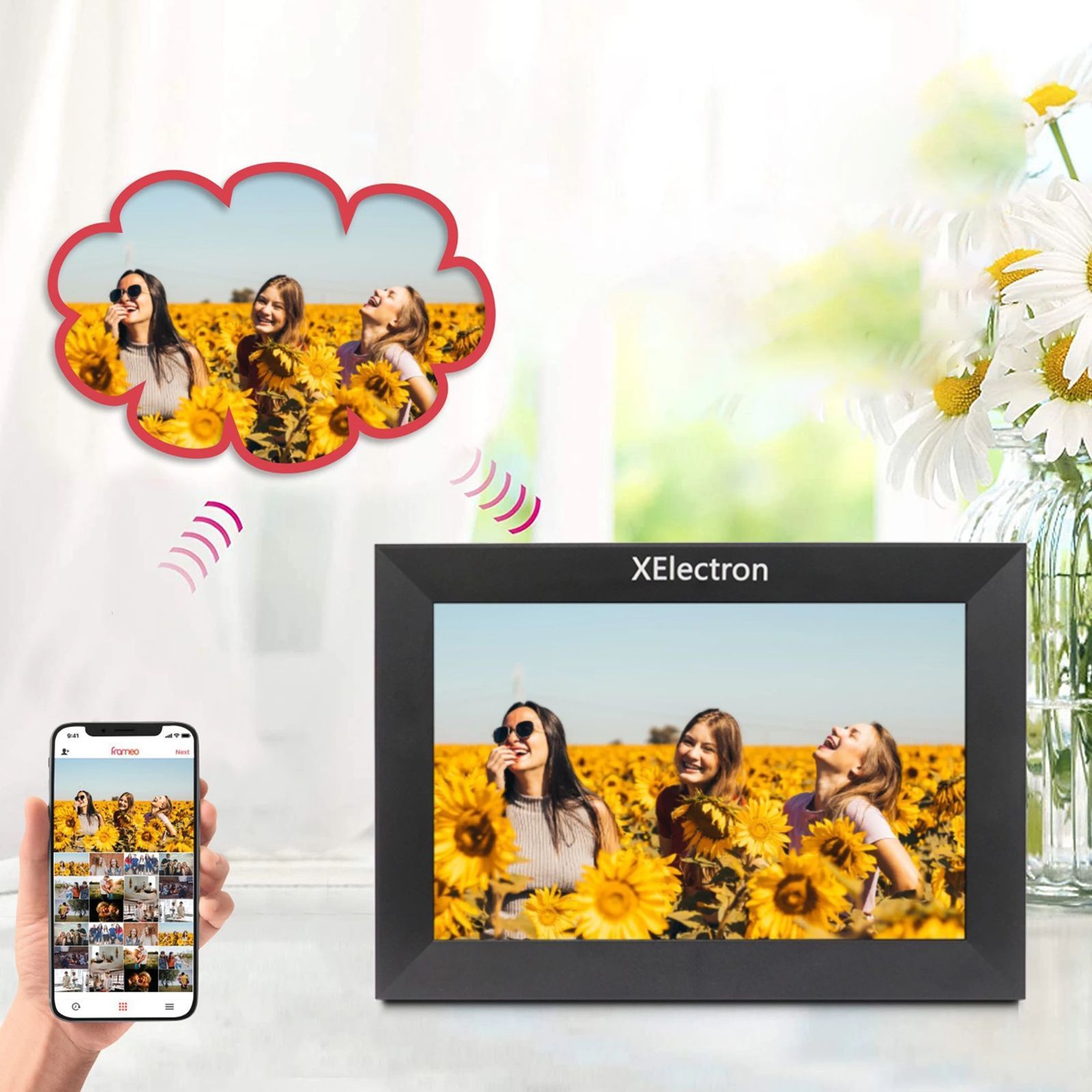 XElectron 25.65cm (10.1 Inches) Digital Photo Frame (Auto Orientation, DPF1004CL, Black)_4