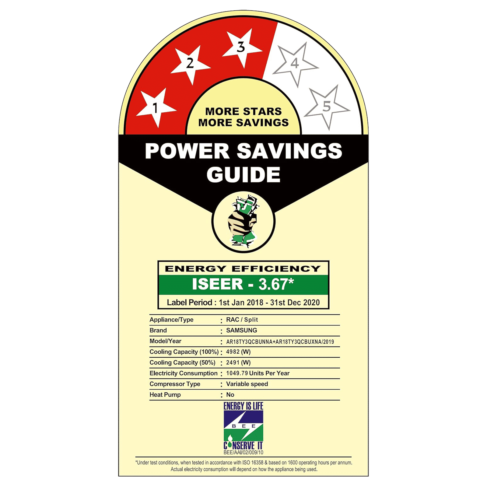 SAMSUNG 1.5 Ton 3 Star Inverter Split AC (Copper Condenser, HD Filter, AR18TY3QCBU)_2