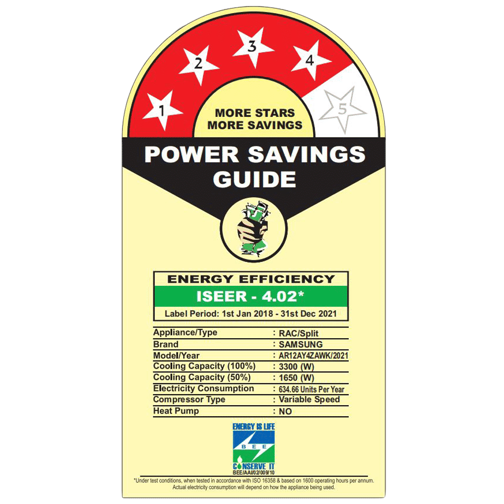 SAMSUNG 5 in 1 Convertible 1 Ton 4 Star Inverter Split AC (Copper Condenser, AR12AY4ZAWK)_2