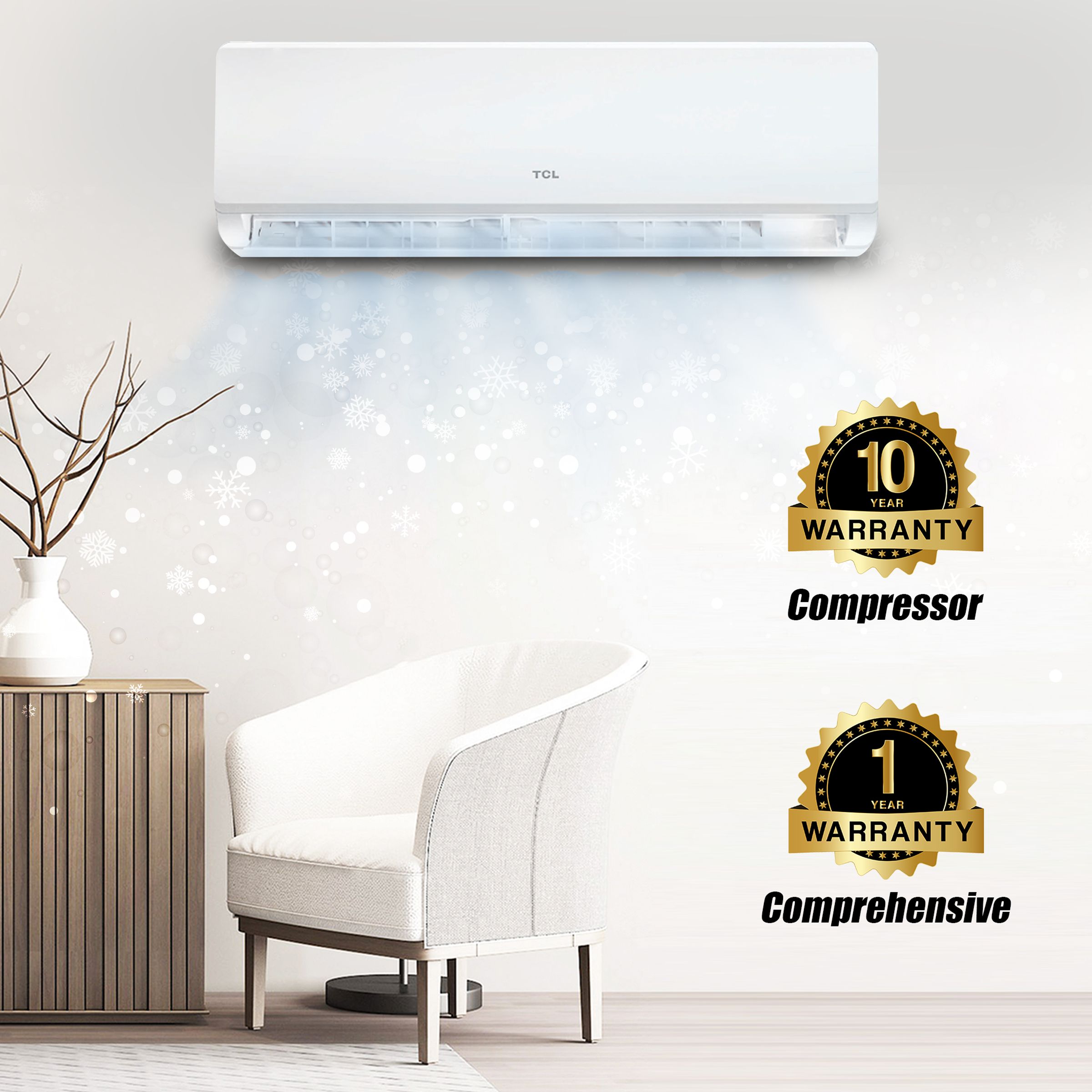 TCL Elite 1 Ton 3 Star Inverter Split AC (2021 Model, Copper Condenser, Vitamin C Filter, 12CSD/EV)_12