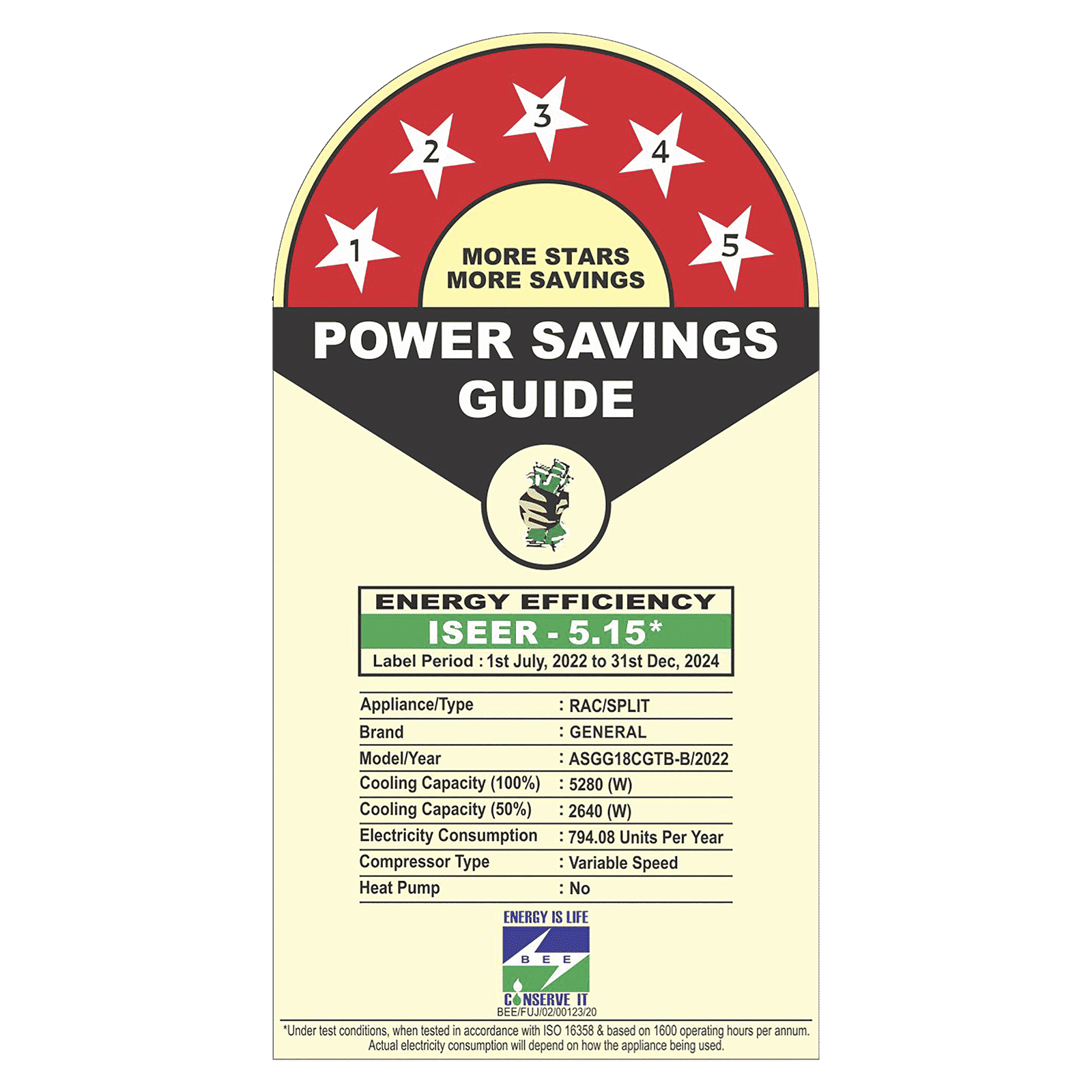 O GENERAL CGT Series 1.5 Ton 5 Star Inverter Split AC (Copper Condenser, PM 2.5 Filter, ASGG18CGTB-B)_3