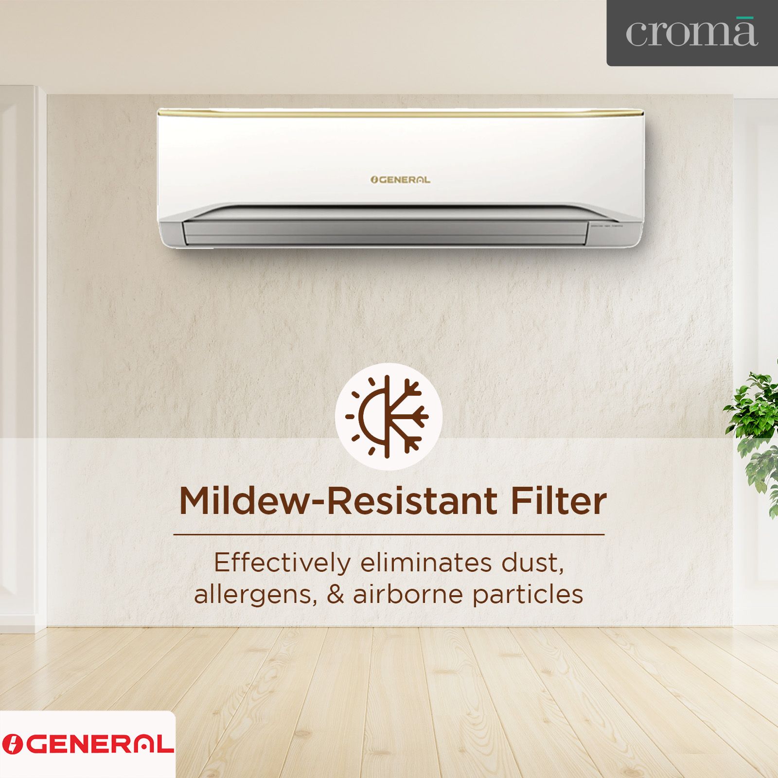 O GENERAL FUT Series 2.5 Ton 3 Star Fixed Speed Split AC (Copper Condenser, Mildew Resistant Filter, ASGA30FUTD-B) O GENERAL FUT Series 2.5 Ton 3 Star Fixed Speed Split AC (Copper Condenser, Mildew Resistant Filter, ASGA30FUTD-B)_6