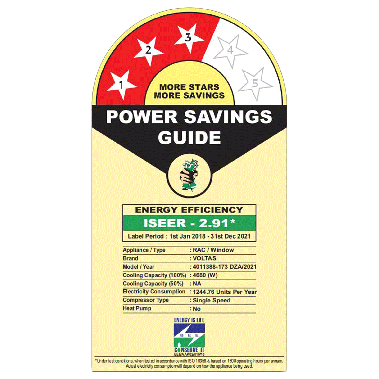 VOLTAS 1.4 Ton 3 Star Window AC (Copper Condenser, Anti Dust Filter, 173 DZA)_2