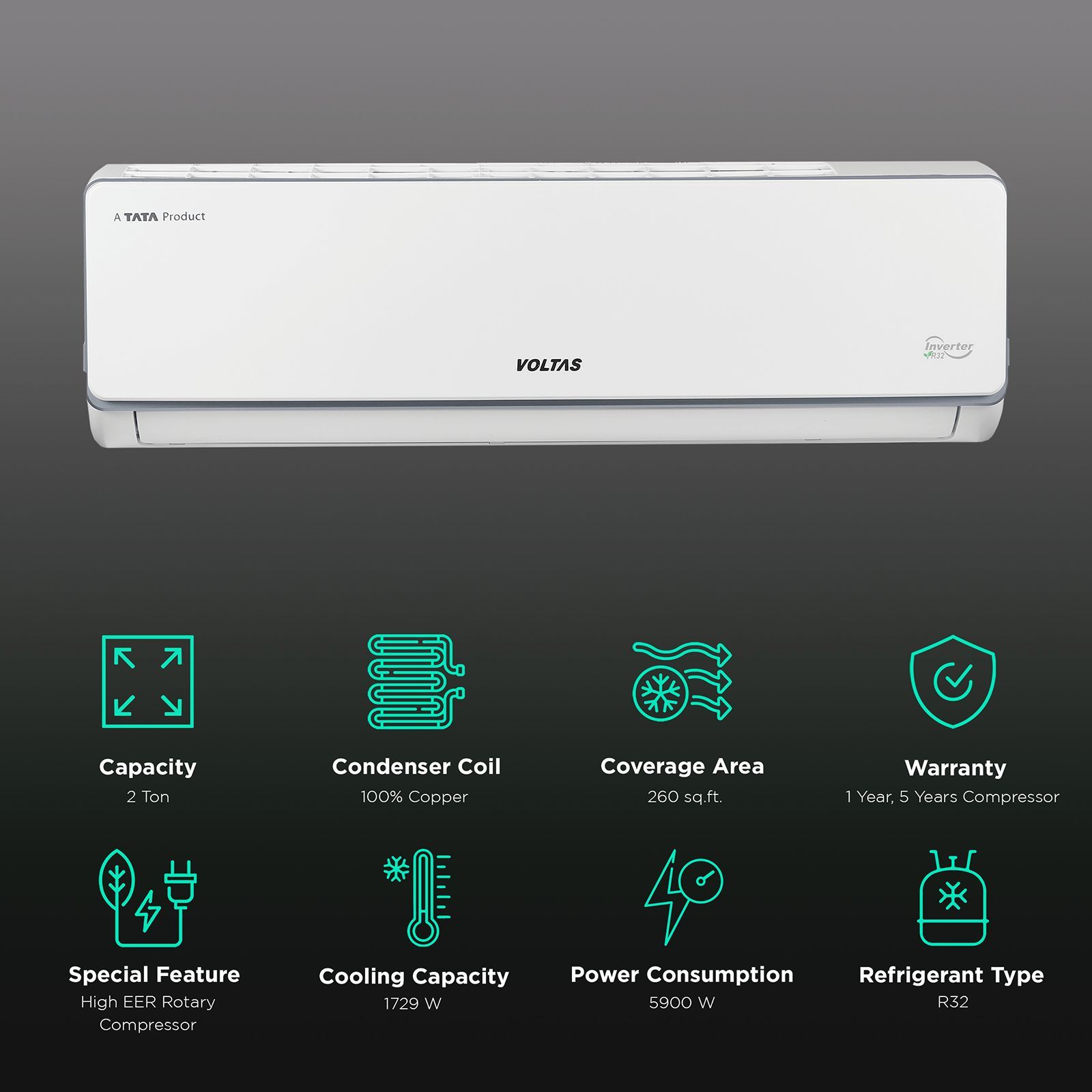 VOLTAS 2 Ton Hot & Cold Split AC (Copper Condenser, SAC 24H SZS) VOLTAS 2 Ton Hot & Cold Split AC (Copper Condenser, SAC 24H SZS)_2