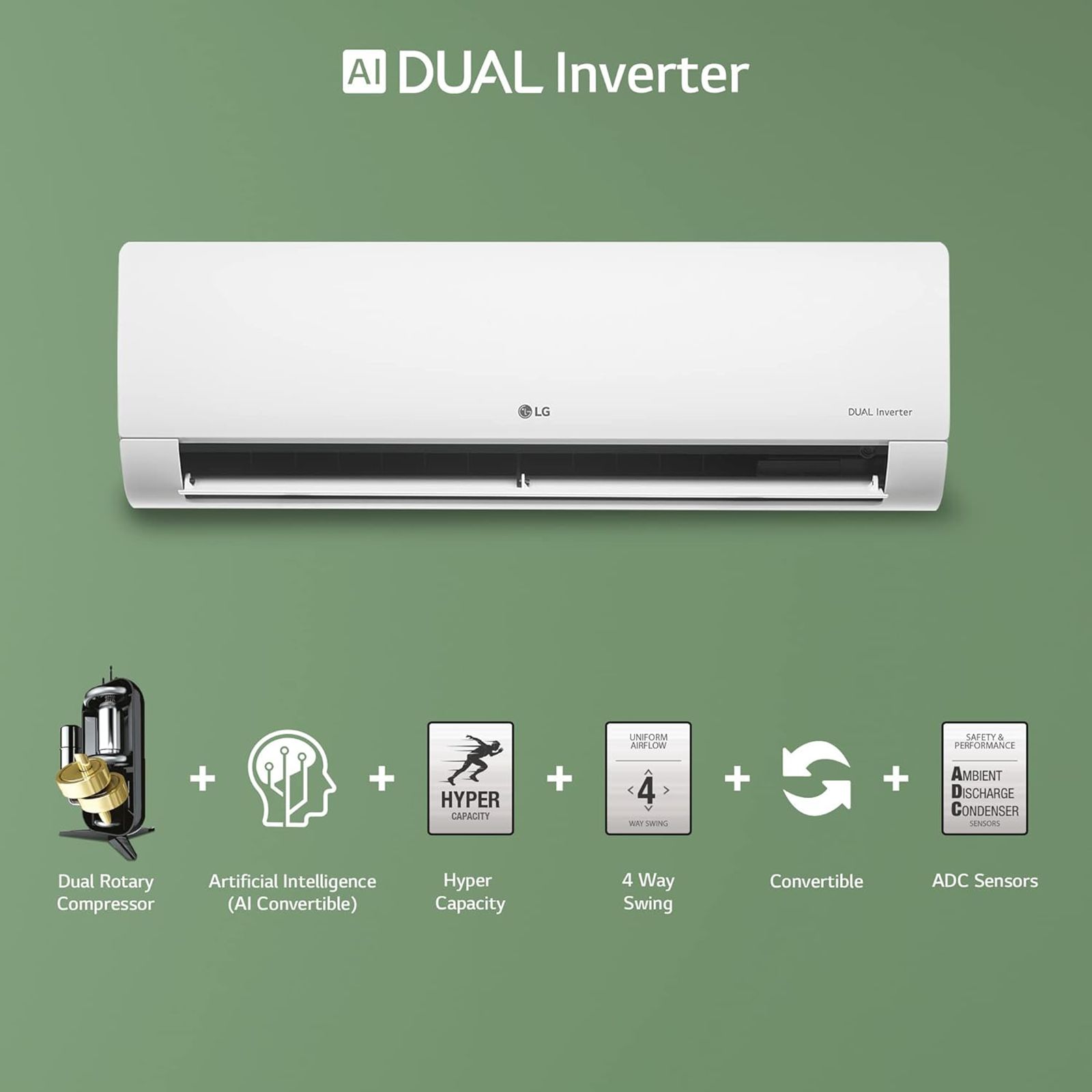 LG 6 in 1 Convertible 1.5 Ton 5 Star Dual Inverter Split Smart AC (Copper Condenser, PS-Q19BW) LG 6 in 1 Convertible 1.5 Ton 5 Star Dual Inverter Split Smart AC (Copper Condenser, PS-Q19BW)_8