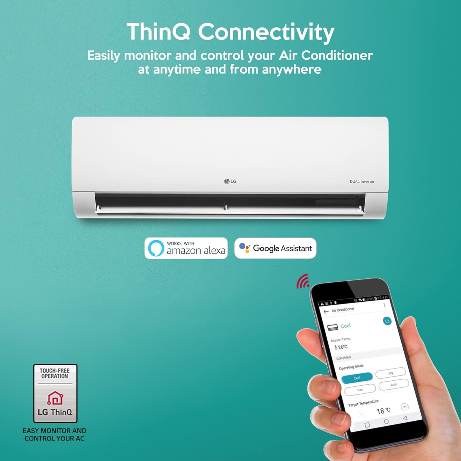 LG 6 in 1 Convertible 1.5 Ton 5 Star Dual Inverter Split Smart AC (Copper Condenser, PS-Q19BW) LG 6 in 1 Convertible 1.5 Ton 5 Star Dual Inverter Split Smart AC (Copper Condenser, PS-Q19BW)_9