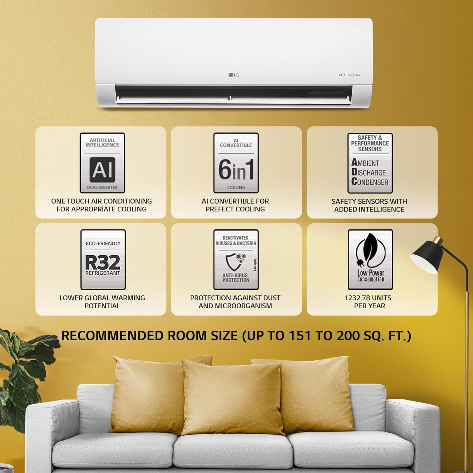 LG 6 in 1 Convertible 1 Ton 5 Star AI Dual Inverter Split AC (Copper Condenser, PS-Q14SNZE) LG 6 in 1 Convertible 1 Ton 5 Star AI Dual Inverter Split AC (Copper Condenser, PS-Q14SNZE)_7