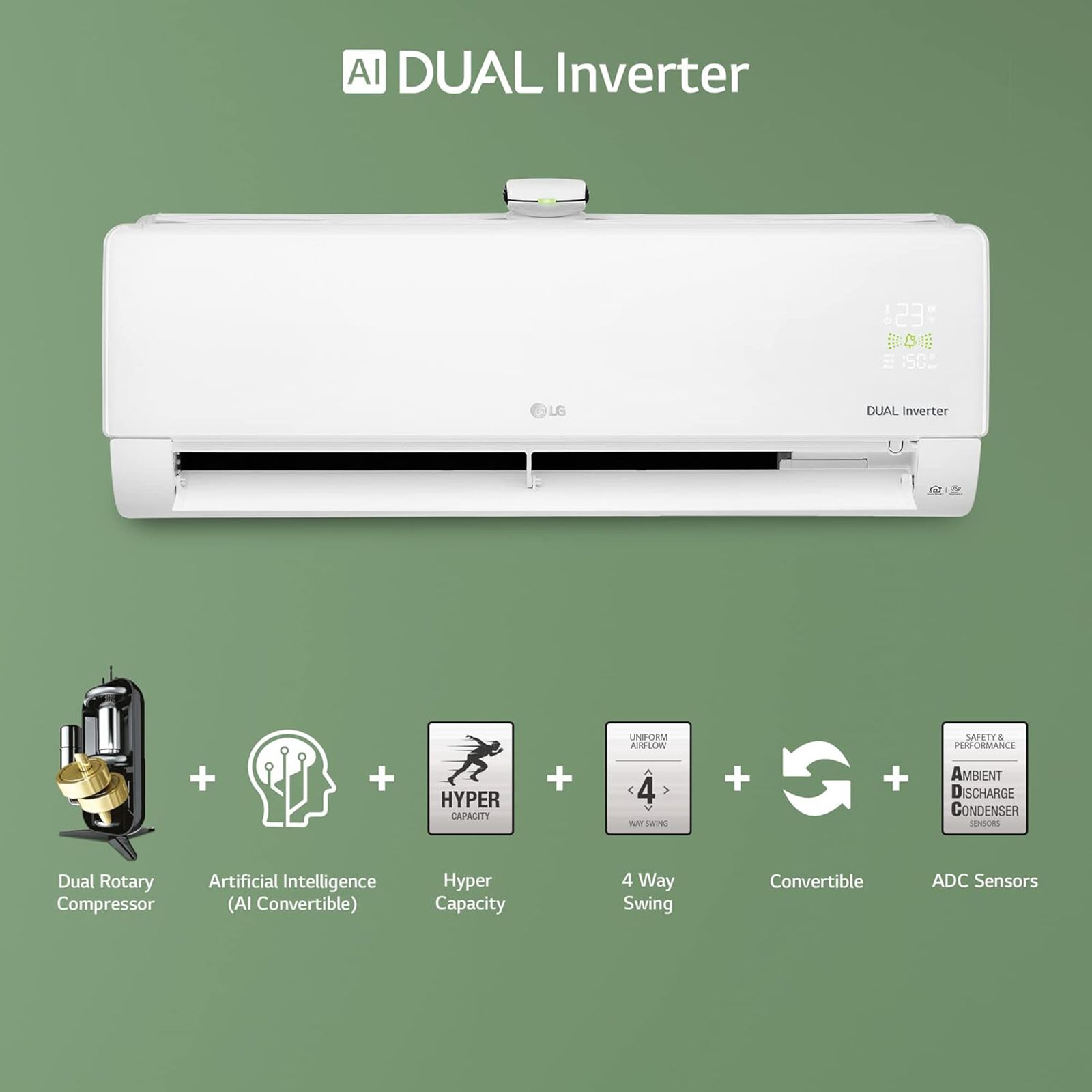 LG 6 in 1 Convertible 1.5 Ton 5 Star Dual Inverter Split Smart AC with HD Filter (Copper Condenser, PS-Q19APZF)_9