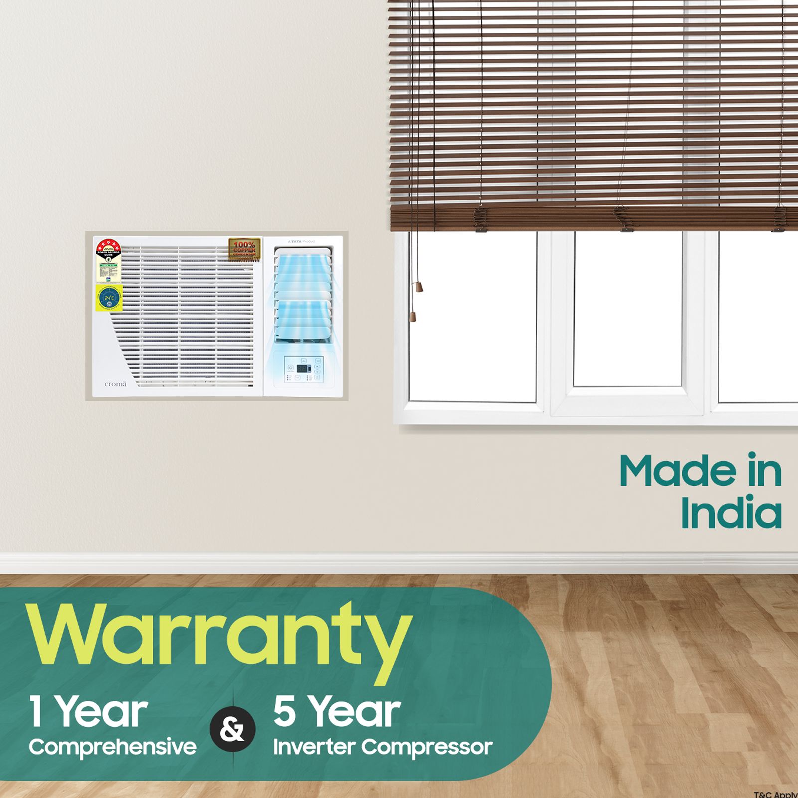 Croma 1.5 Ton 5 Star Window AC (Copper Condenser, Dust Filter, CRLAWA0185T9403)_11