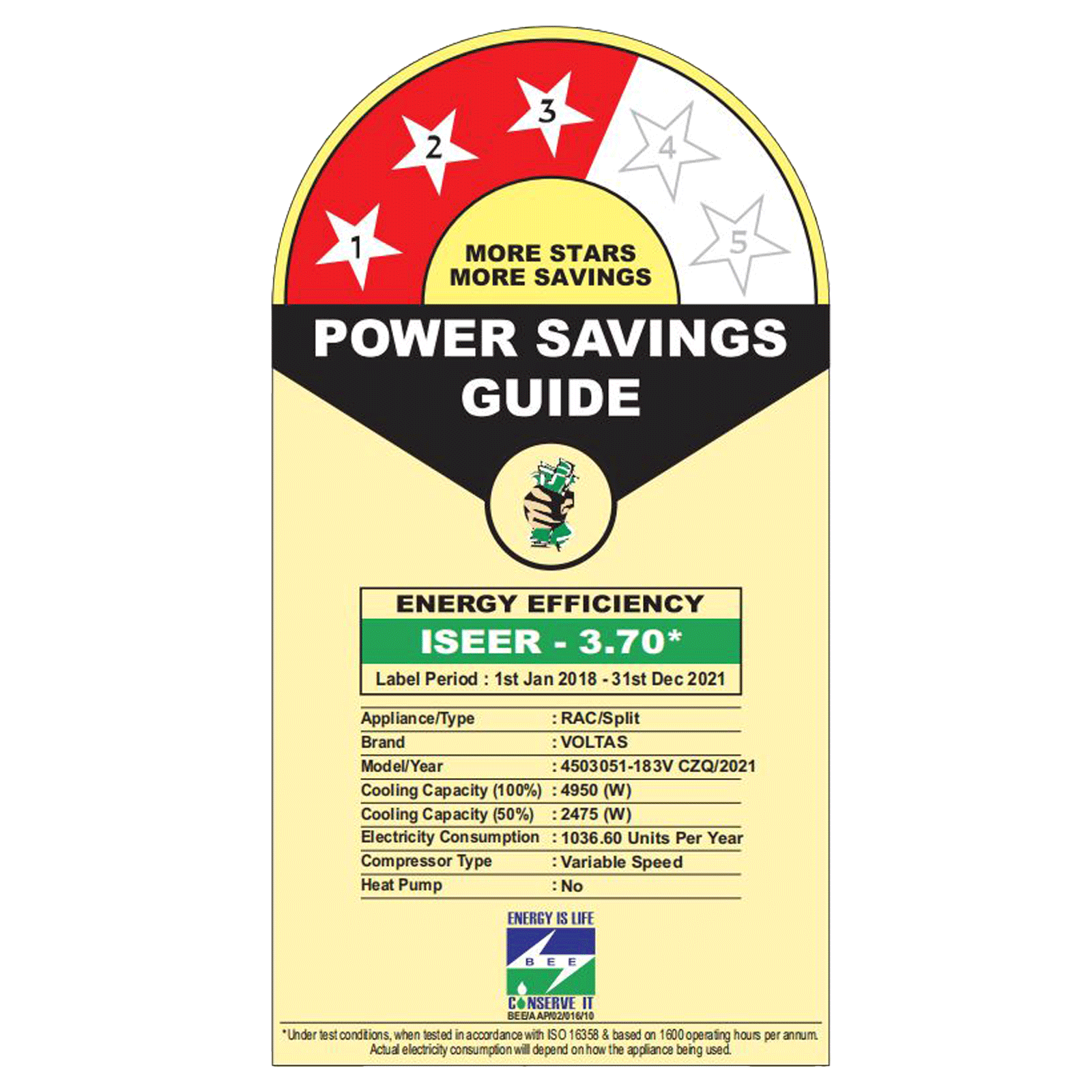 VOLTAS 1.5 Ton 3 Star Inverter Split AC (Copper Condenser, Dust Filter, 183V CZQ) VOLTAS 1.5 Ton 3 Star Inverter Split AC (Copper Condenser, Dust Filter, 183V CZQ)_2