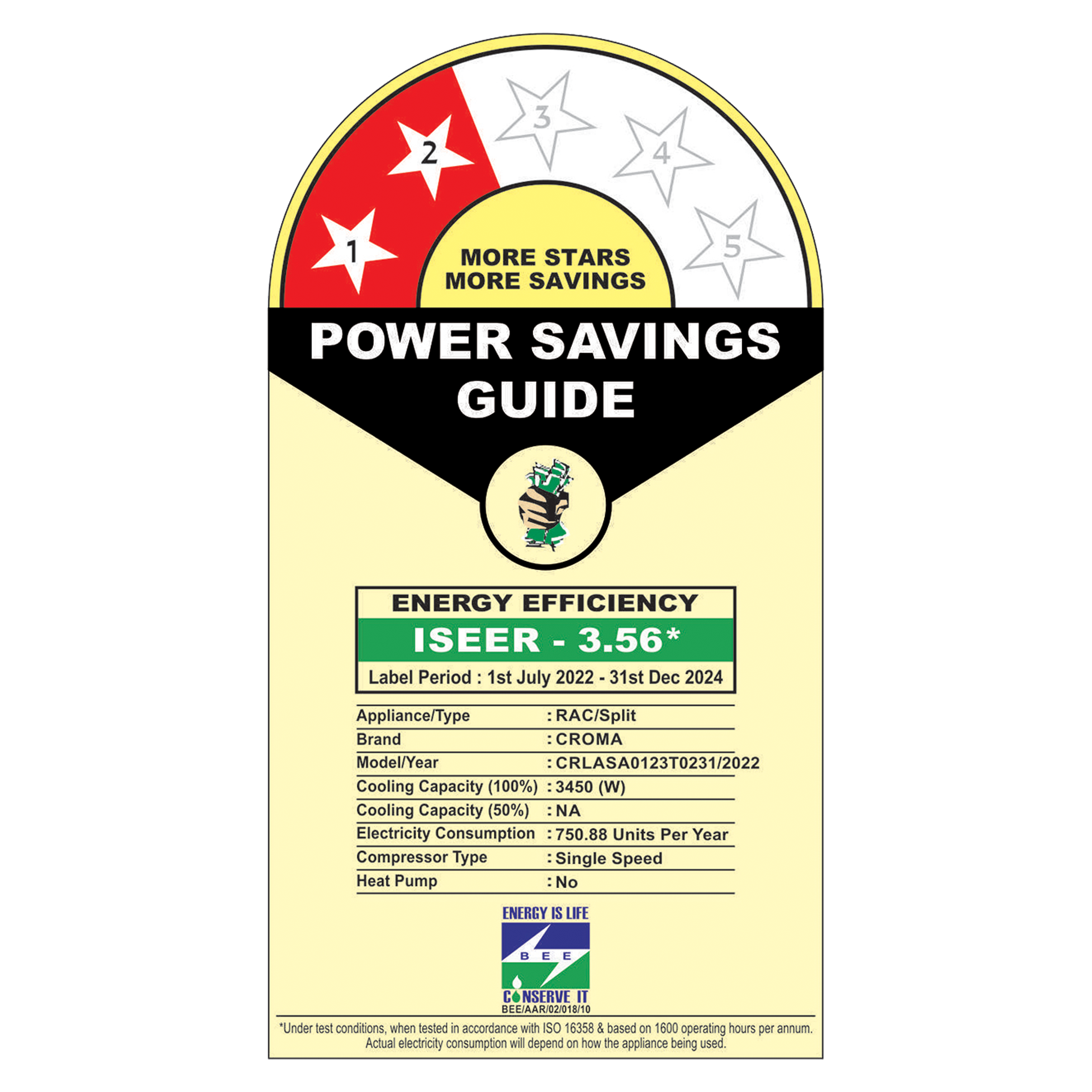 Croma 1 Ton 2 Star Split AC (Copper Condenser, Dust Filter)_2