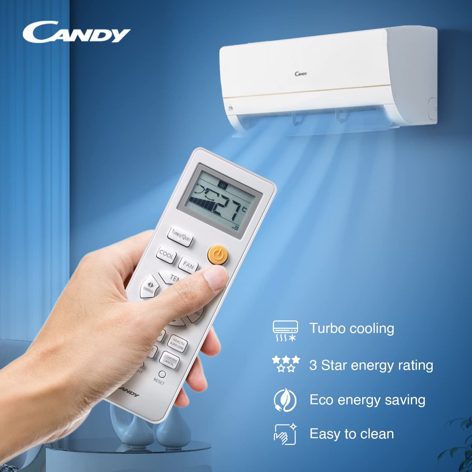 CANDY 1.5 Ton 3 Star Dual DC Inverter Split AC (Copper Condenser, Dust Filter, C18F13INV)_10