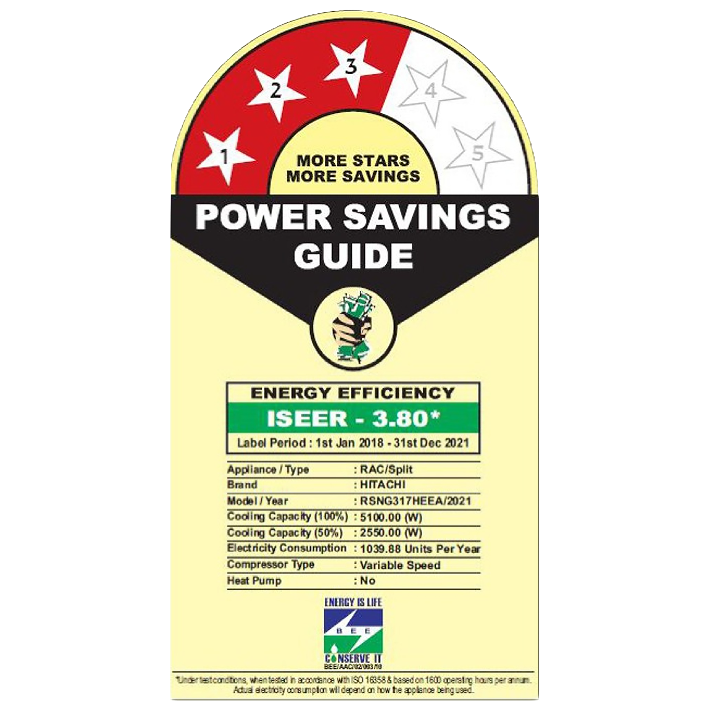 HITACHI Yugen 1.5 Ton 3 Star Inverter Split AC (Copper Condenser, Anti Bacterial Filter, RSNG317HEEA)_3