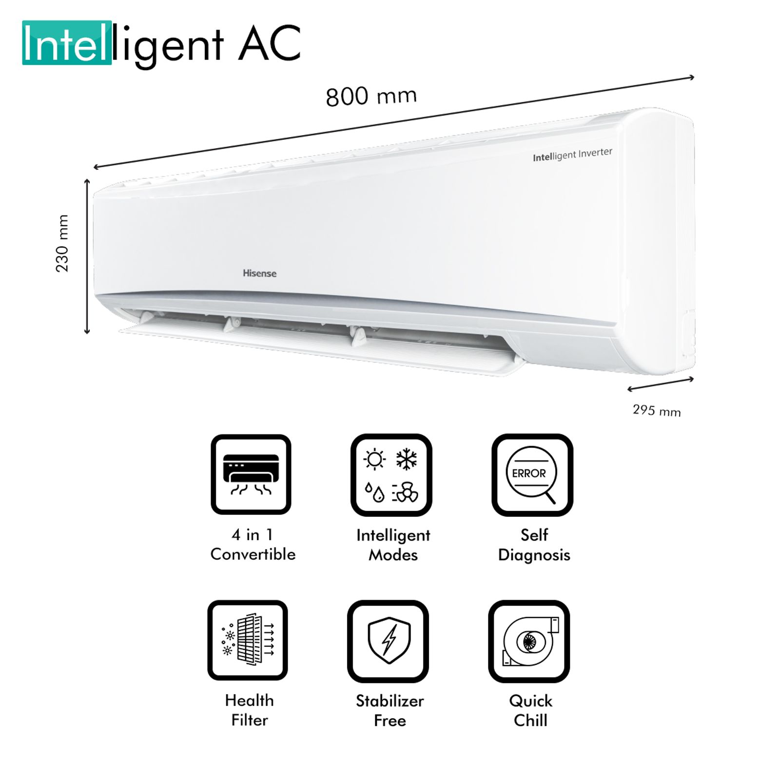 Hisense 4 in 1 Convertible 1 Ton 4 Star Inverter Split AC with PM 2.5 Filter (Copper Condenser, AS-12TC4RAM0) Hisense 4 in 1 Convertible 1 Ton 4 Star Inverter Split AC with PM 2.5 Filter (Copper Condenser, AS-12TC4RAM0)_7
