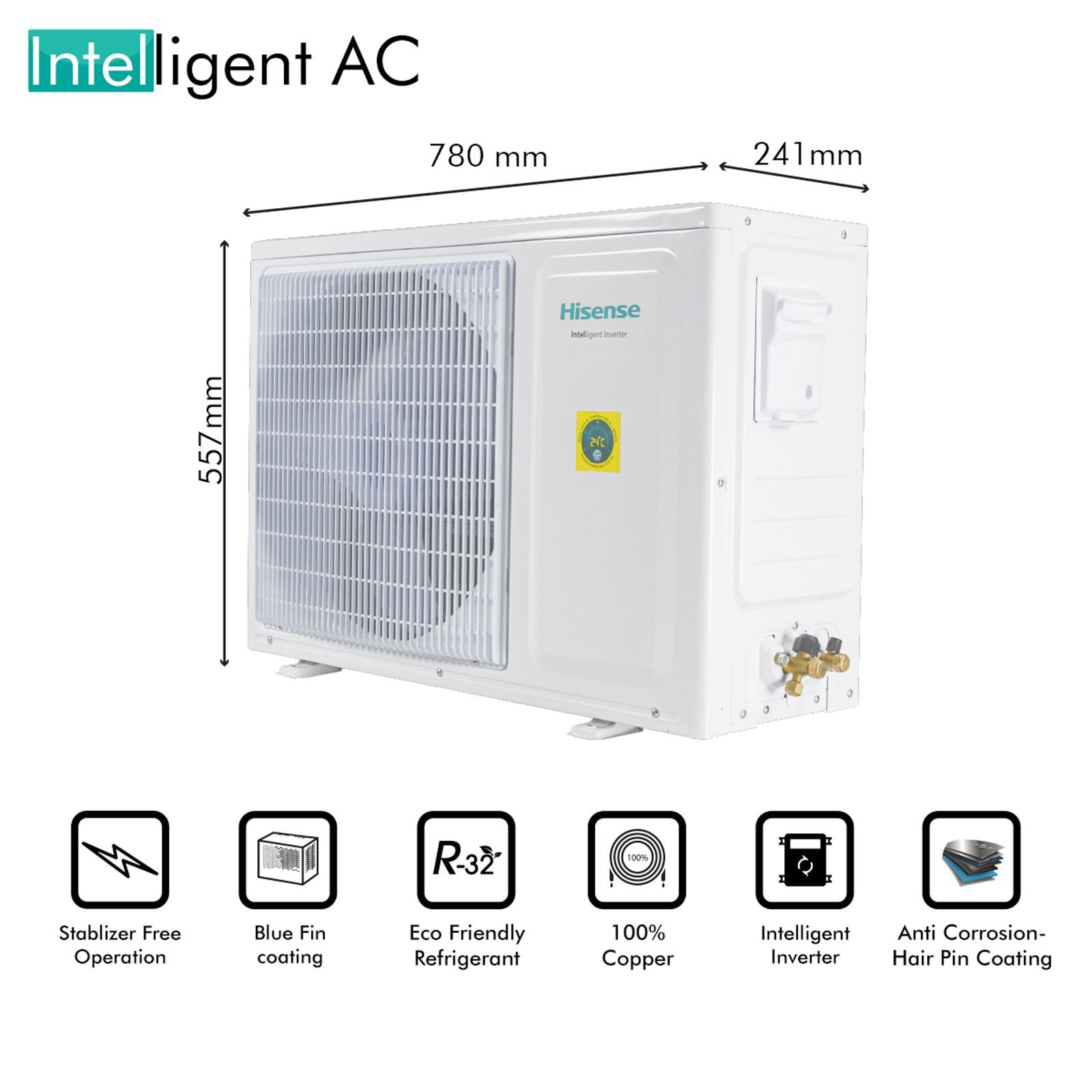 Hisense 4 in 1 Convertible 1 Ton 4 Star Inverter Split AC with PM 2.5 Filter (Copper Condenser, AS-12TC4RAM0) Hisense 4 in 1 Convertible 1 Ton 4 Star Inverter Split AC with PM 2.5 Filter (Copper Condenser, AS-12TC4RAM0)_9