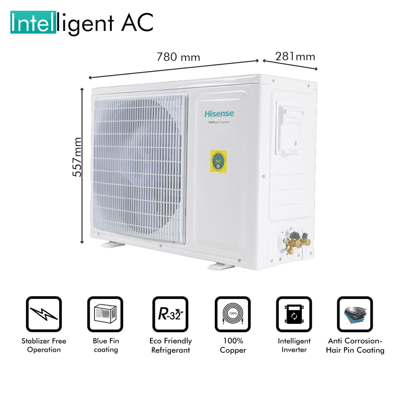 Hisense 4 in 1 Convertible 1.5 Ton 5 Star Inverter Split AC with PM 2.5 Filter (Copper Condenser, AS-18TC5RAM0) Hisense 4 in 1 Convertible 1.5 Ton 5 Star Inverter Split AC with PM 2.5 Filter (Copper Condenser, AS-18TC5RAM0)_11