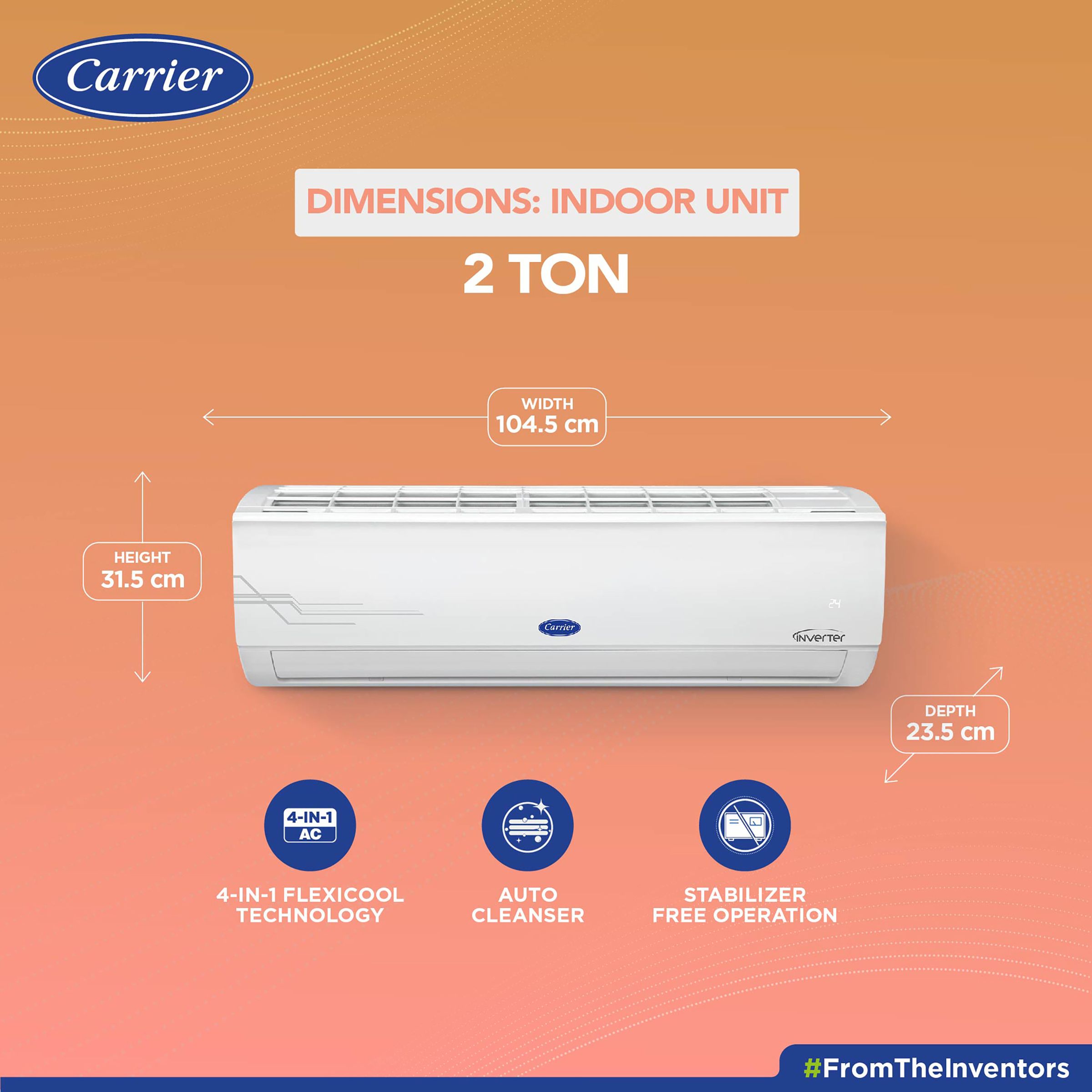 Carrier Ester CXI 4 in 1 Convertible 2 Ton 3 Star Inverter Split AC with Auto Clean Function (Copper Condenser, CAI24ES3R30F1) Carrier Ester CXI 4 in 1 Convertible 2 Ton 3 Star Inverter Split AC with Auto Clean Function (Copper Condenser, CAI24ES3R30F1)_17