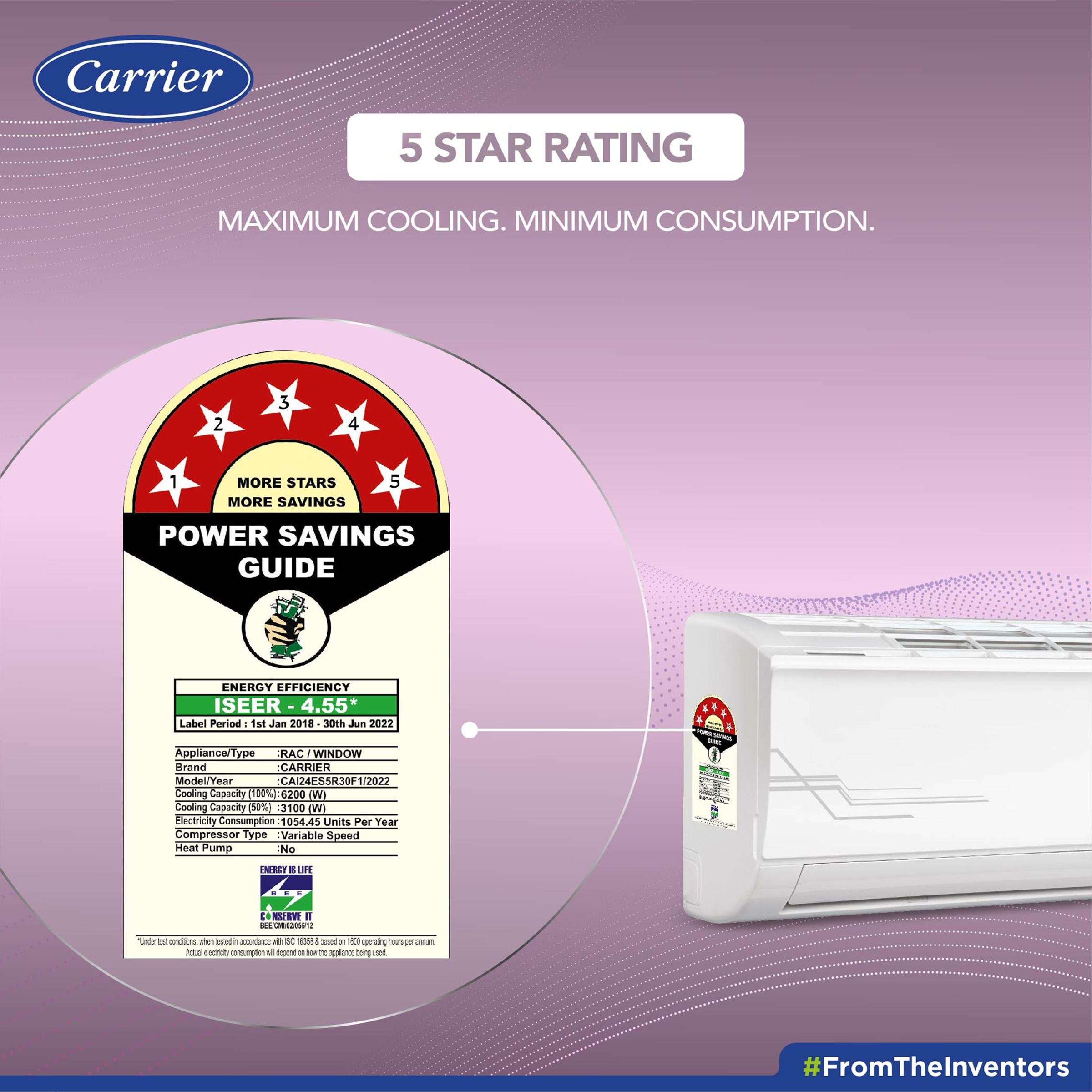 Carrier Ester CXI 6 in 1 Convertible 2 Ton 5 Star Flexicool Inverter Split AC with Auto Clean Function (2022 Model, Copper Condenser, CAI24ES5R30F1)_16