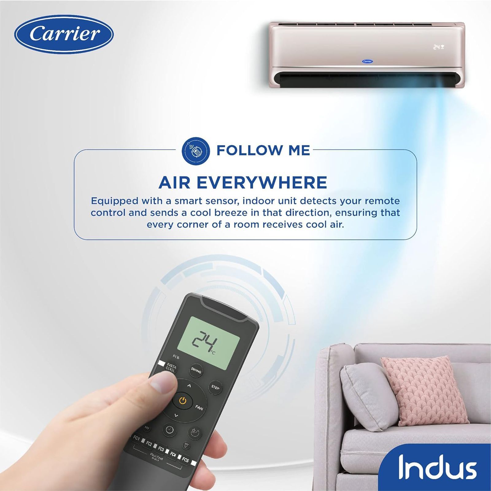 Carrier Indus CXI 4 in 1 Convertible 1.5 Ton 3 Star Hybridjet Inverter Split Smart AC with Dust Filter (2022 Model, Copper Condenser, CAI18IN3R31F1)_8