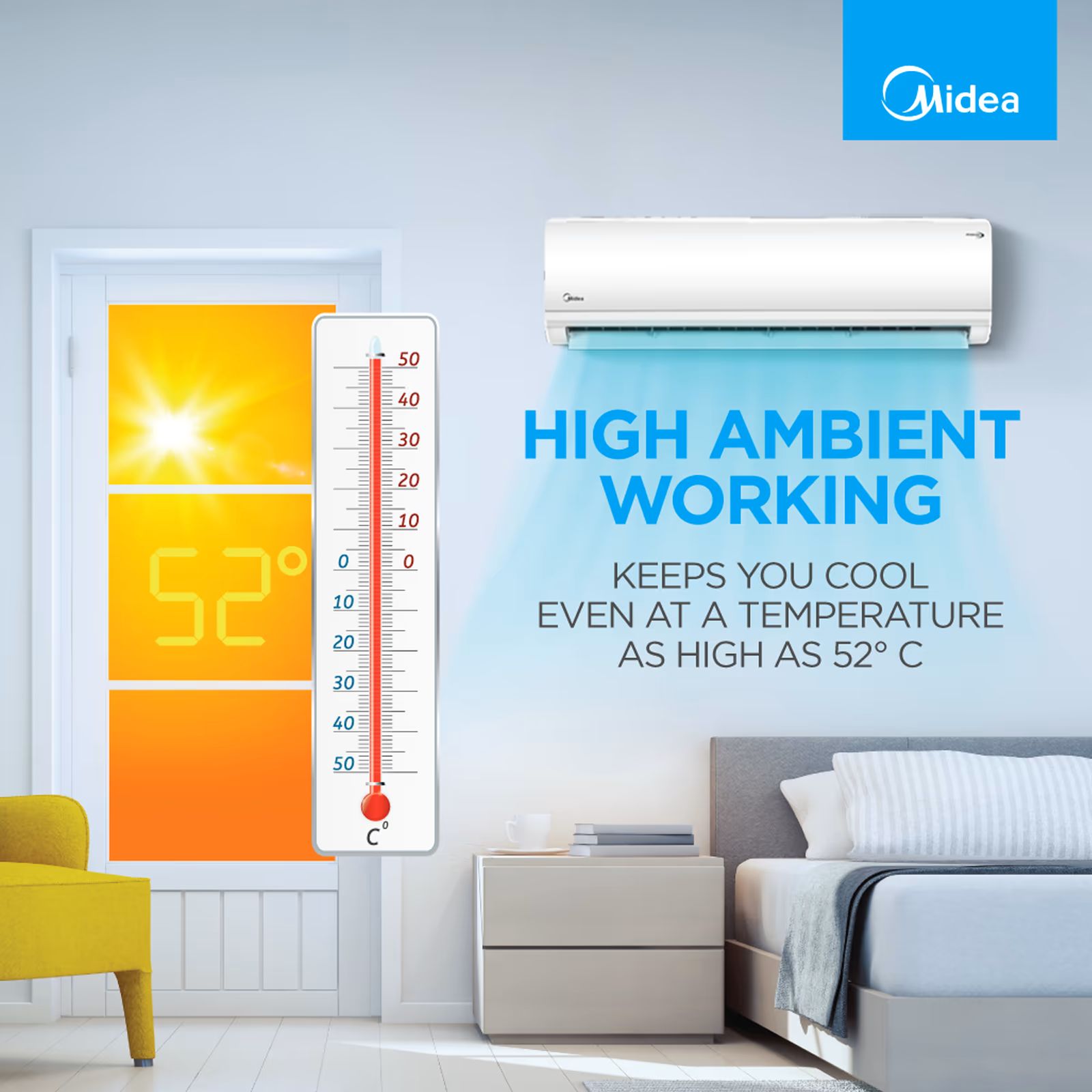 Midea Santis Neo DLX 1.5 Ton 3 Star Inverter Split AC (Copper Condenser, AG+ Nano Filter, MAI18SD3R30F1) Midea Santis Neo DLX 1.5 Ton 3 Star Inverter Split AC (Copper Condenser, AG+ Nano Filter, MAI18SD3R30F1)_7