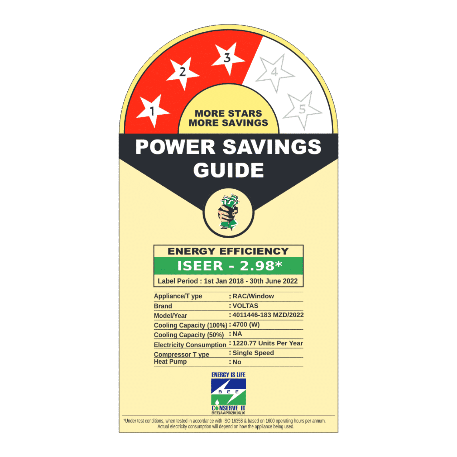 VOLTAS 1.5 Ton 3 Star Window AC (Copper Condenser, Anti Dust Filter, 183 MZD)_3