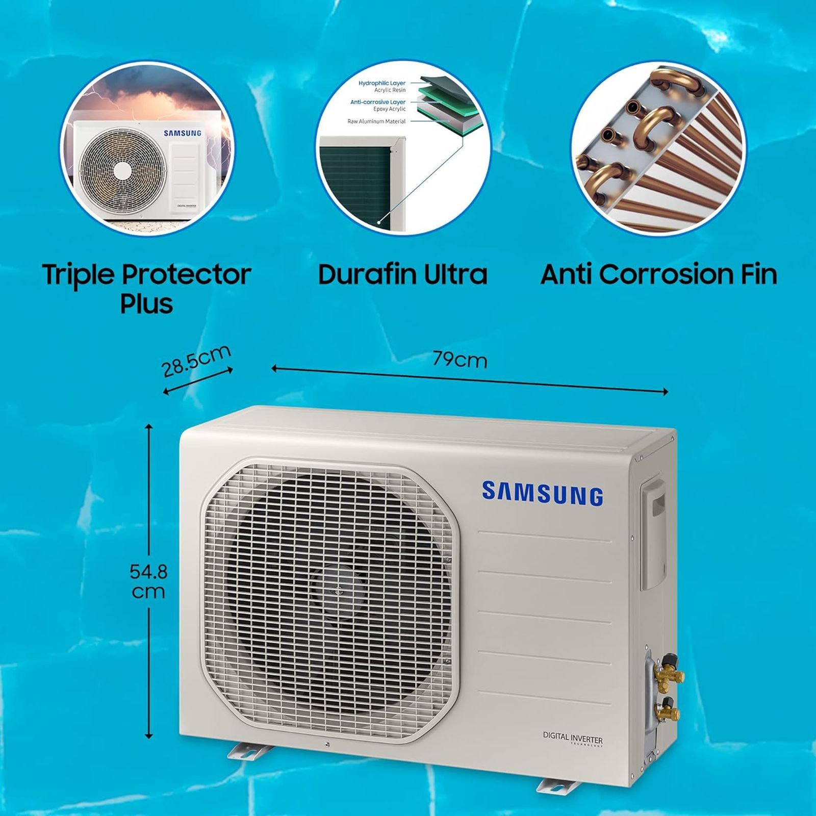 SAMSUNG 5 in 1 Convertible 1.5 Ton 5 Star Inverter Split Smart AC (Copper Condenser, AR18BYNZBWK)_14