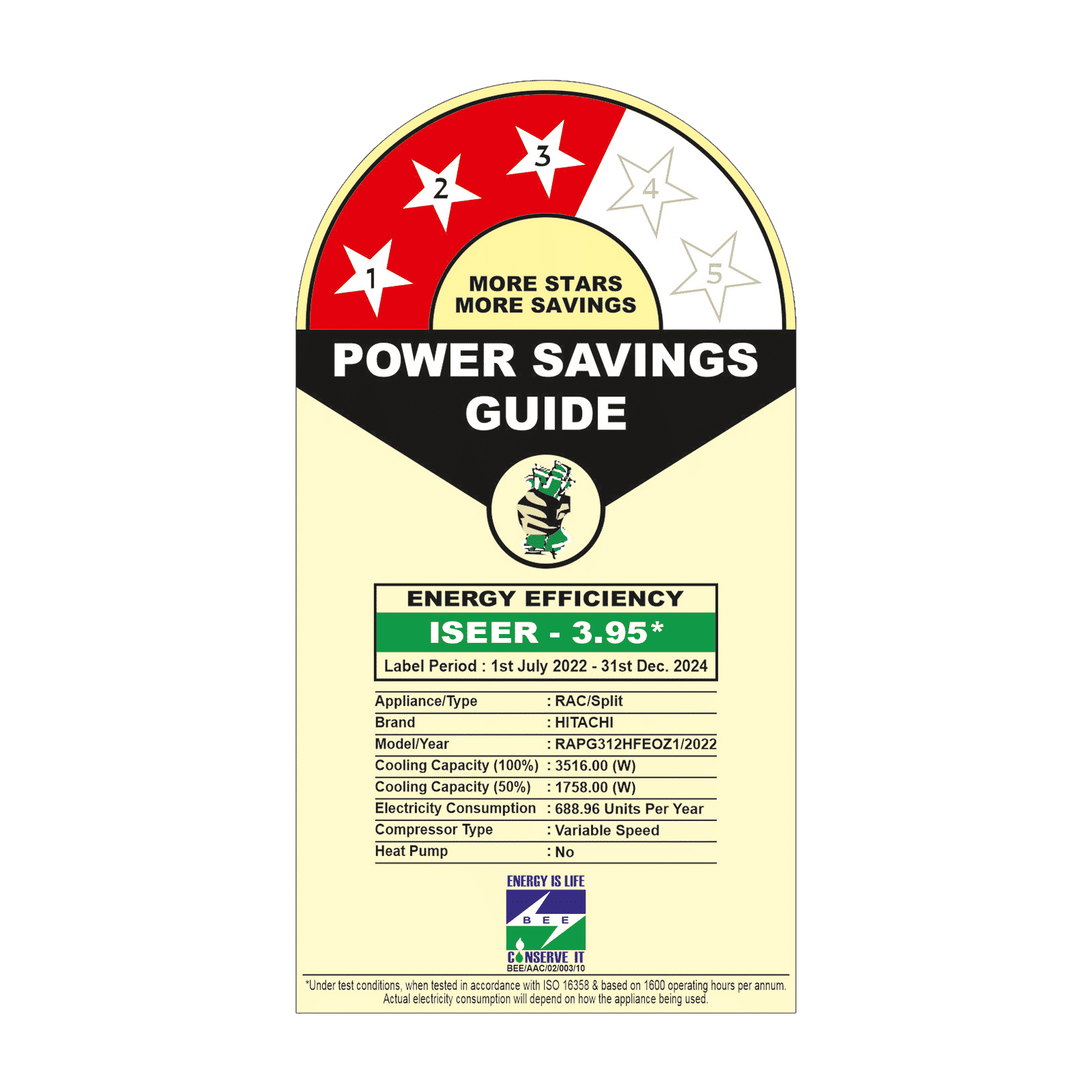 HITACHI Shizen 3100S 1 Ton 3 Star Inverter Split AC (Copper Condenser, Anti Bacterial Filter, RAPG312HFEOZ1)_3