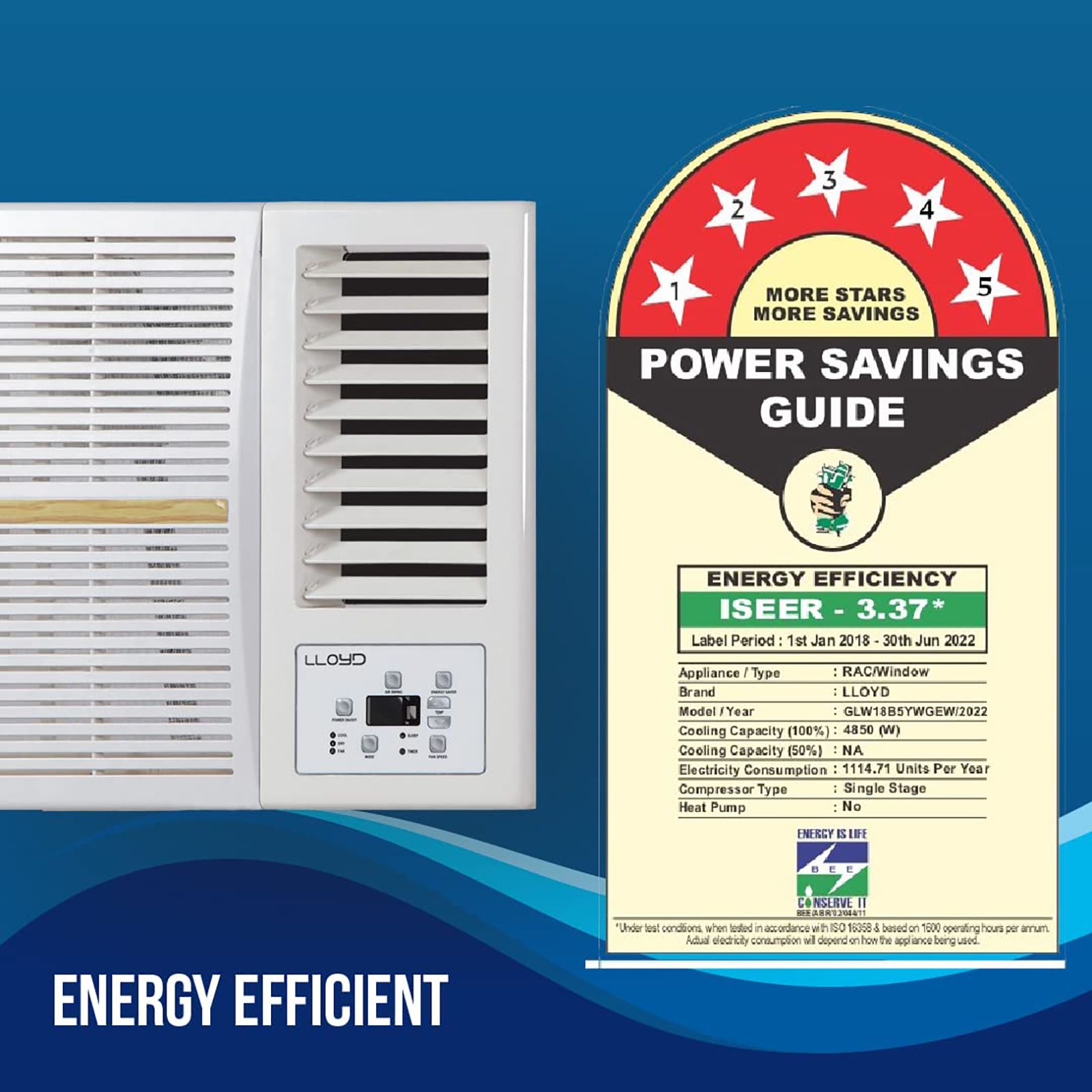 LLOYD 1.5 Ton 5 Star Window AC (Copper Condenser, Clean Air Filter, GLW18B5YWGEW)_5