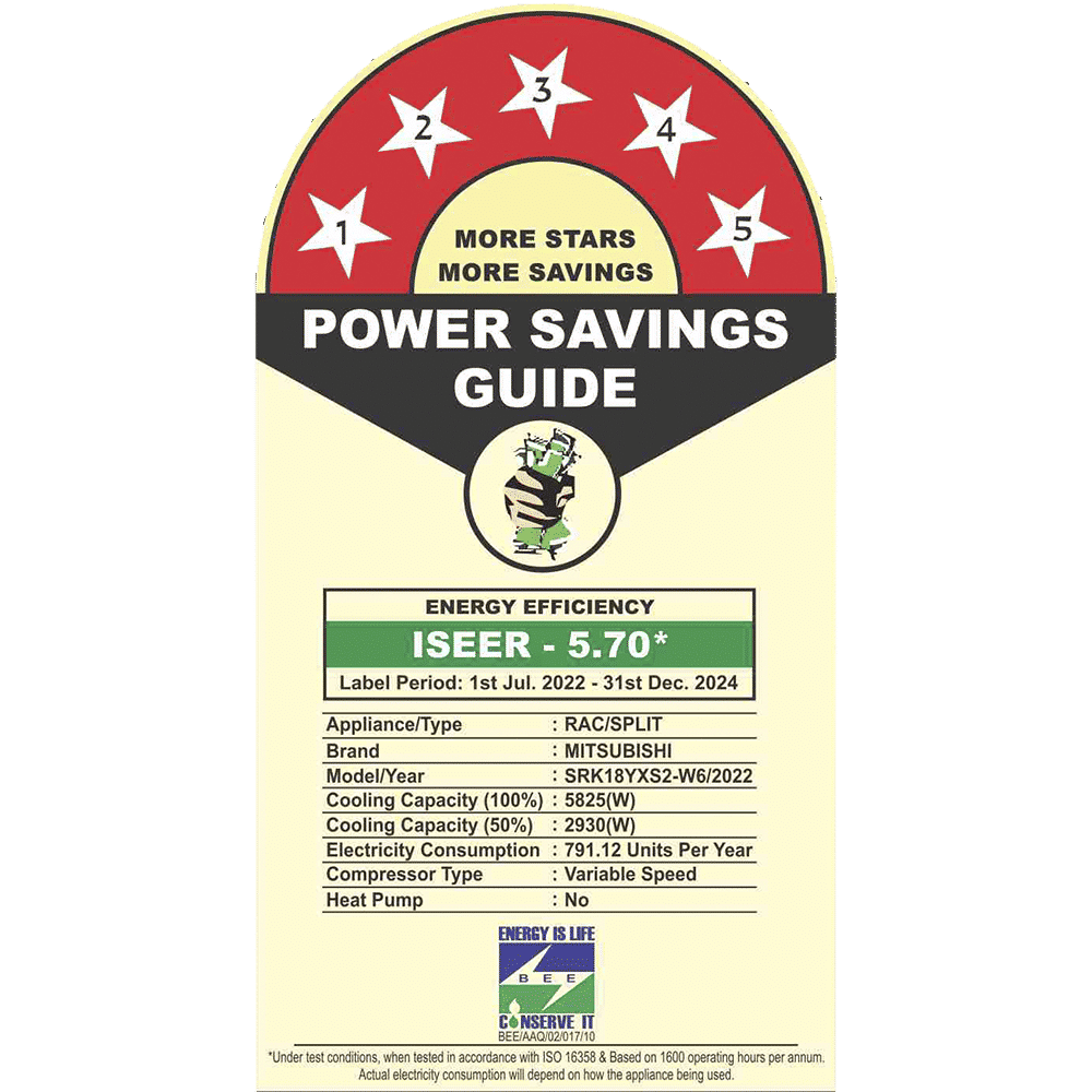 MITSUBISHI HEAVY YXS2 1.65 Ton 5 Star Inverter Split AC (Copper Condenser, Anti Dust Filter, SRK18YXS2-W6)_3