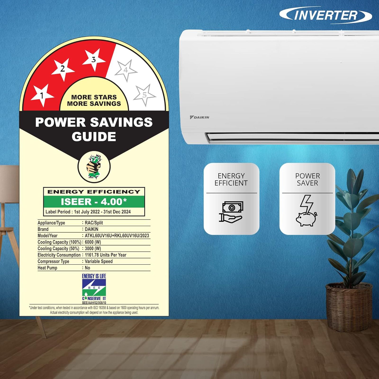 DAIKIN Premium Series 1.8 Ton 3 Star Inverter Split Smart AC with Dew Clean Technology (Copper Condenser, ATKL60UV16U) DAIKIN Premium Series 1.8 Ton 3 Star Inverter Split Smart AC with Dew Clean Technology (Copper Condenser, ATKL60UV16U)_11