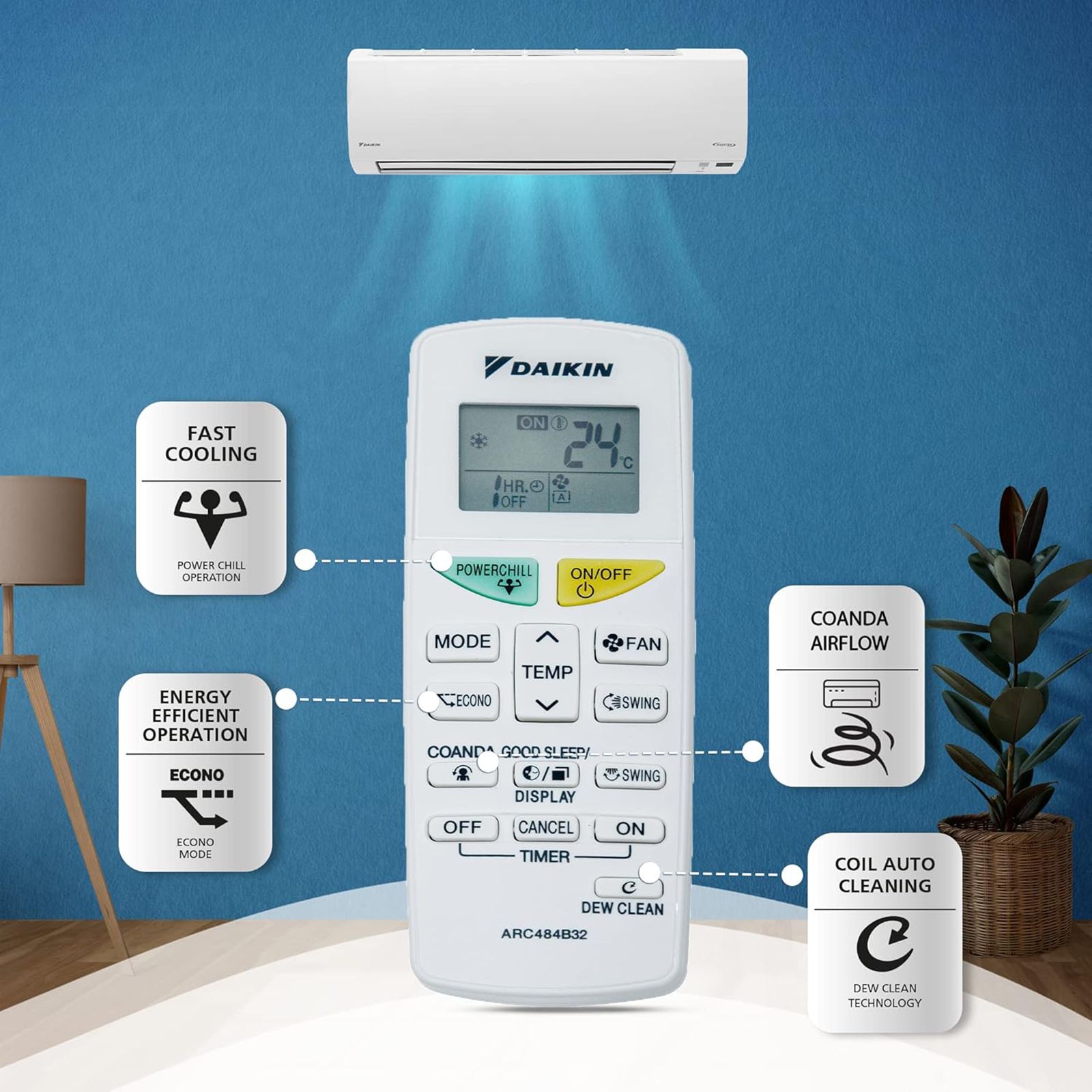 DAIKIN Premium Series 1.8 Ton 3 Star Inverter Split Smart AC with Dew Clean Technology (Copper Condenser, ATKL60UV16U) DAIKIN Premium Series 1.8 Ton 3 Star Inverter Split Smart AC with Dew Clean Technology (Copper Condenser, ATKL60UV16U)_12