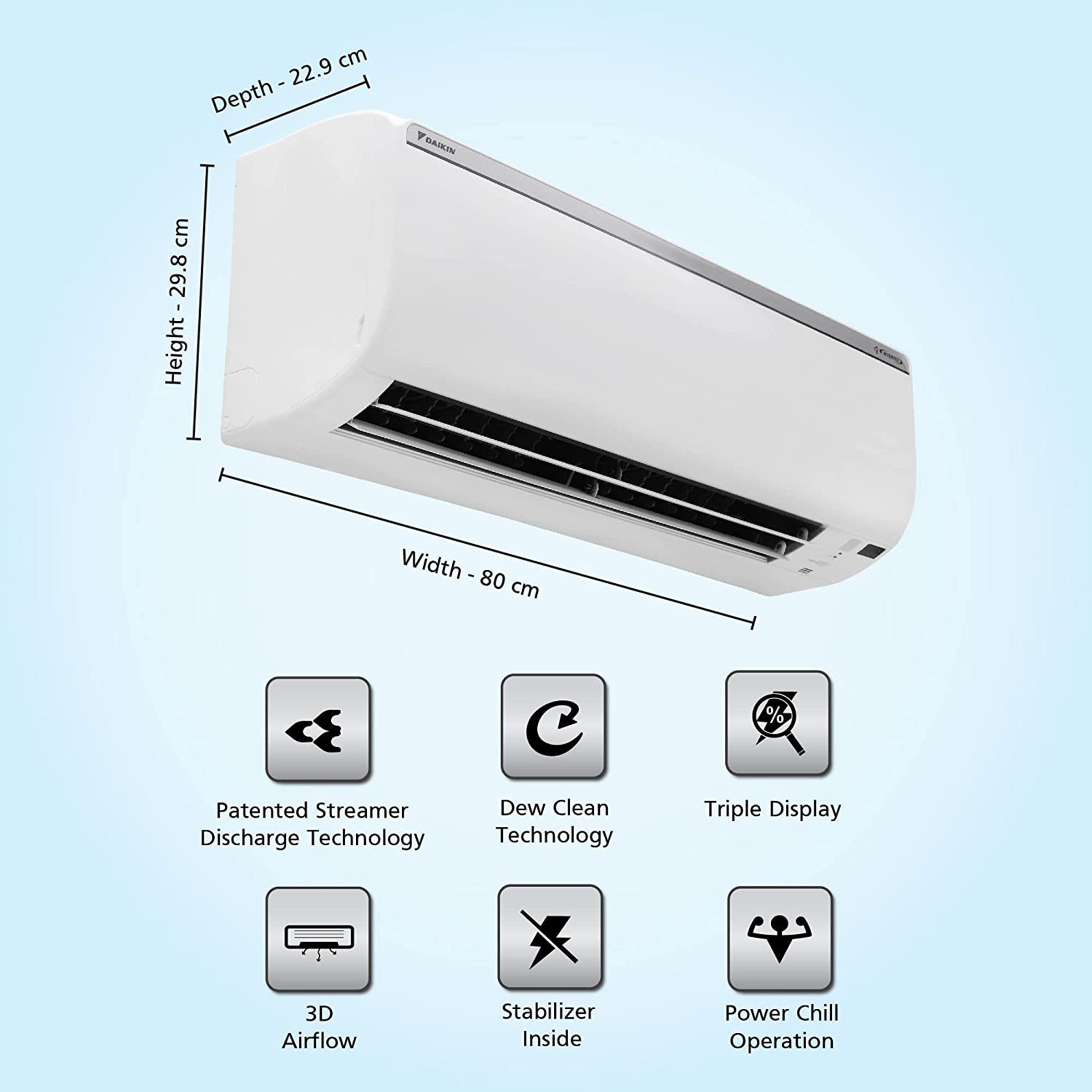 DAIKIN Streamer Discharge 1 Ton 3 Star Inverter Split AC (Copper Condenser, Air Purification Filter, FTKN35U)_8