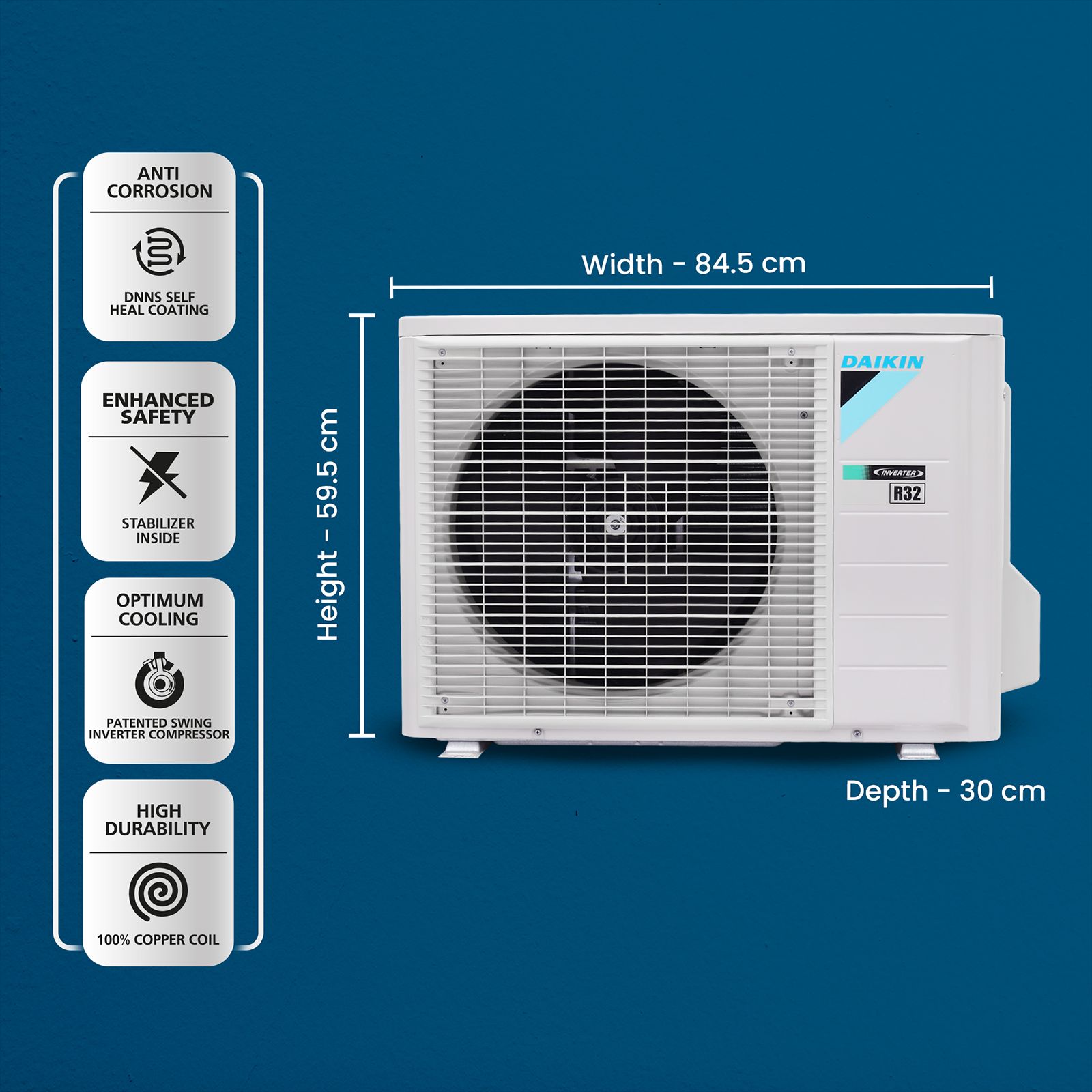 DAIKIN Standard Plus Series 2.02 Ton 3 Star Inverter Split AC (Copper Condenser, PM 2.5 Filter, FTKL71U)_7