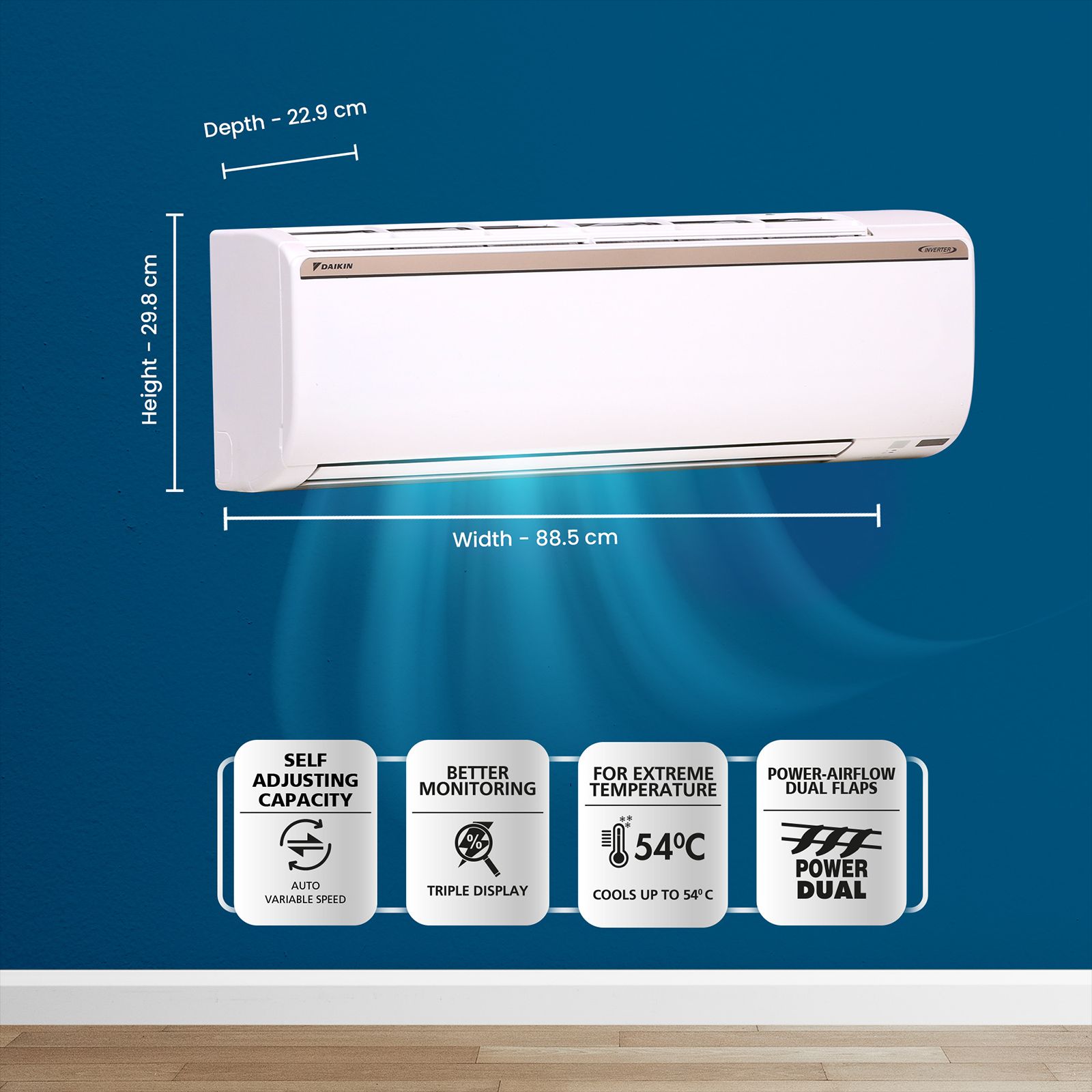 DAIKIN 1.5 Ton 3 Star Hot & Cold Inverter Split AC (Copper Condenser, PM 2.5 Filter, FTHT50UV)_5